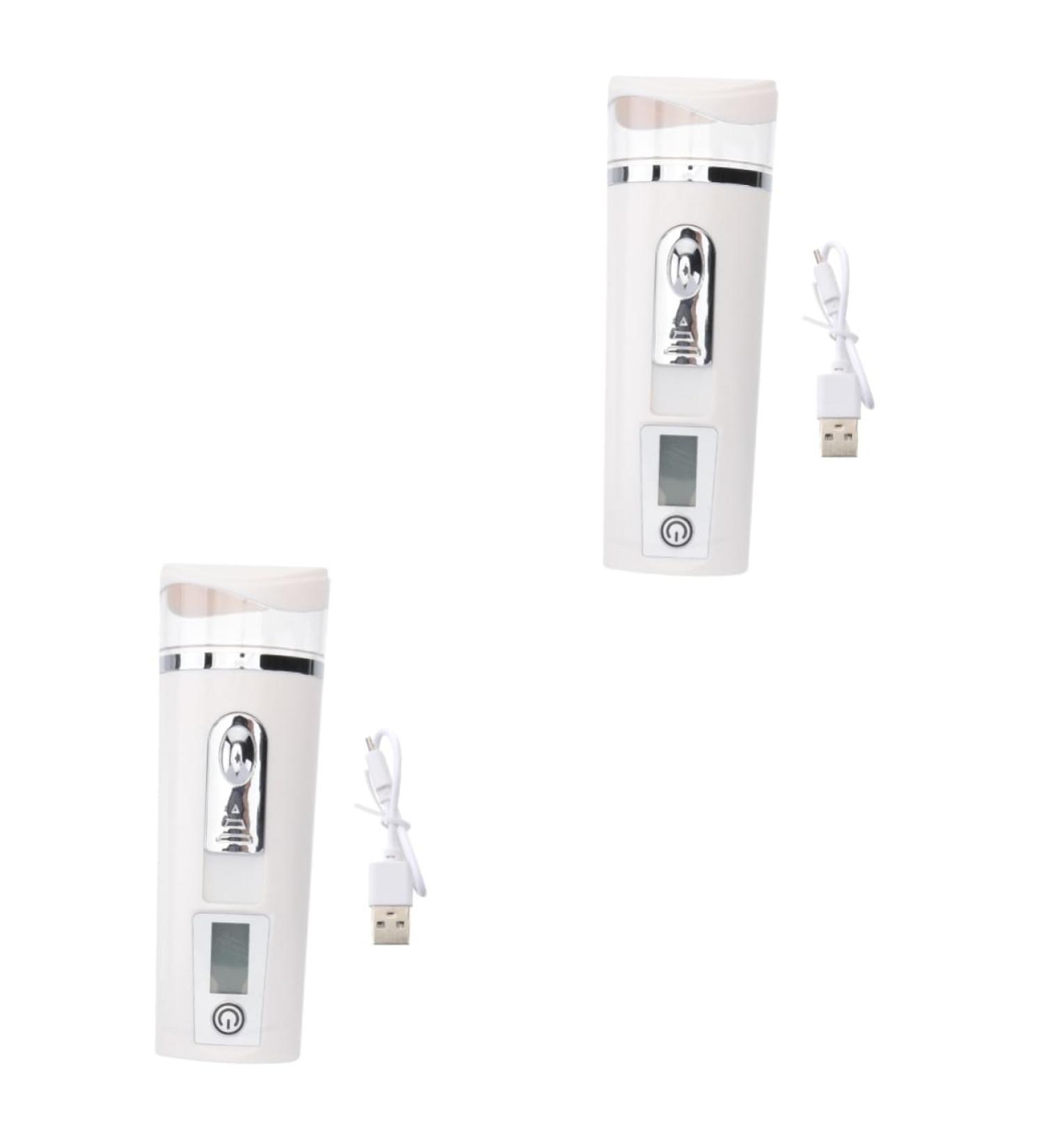 Healeved 2pcs Hydrating Instrument Handheld Mist Sprayer Handy Mini Sprayer Mini Humidifier Facial Abs White - Buy Online on GoSupps.com