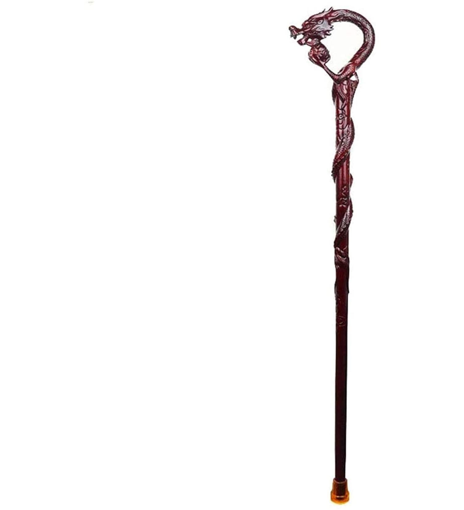 Wooden Walking Stick Solid Cane Wooden Walking Stick Faucet Mahogany Wood Carving Old Man Walking Stick Light Walking Stick - Buy Online on GoSupps.com