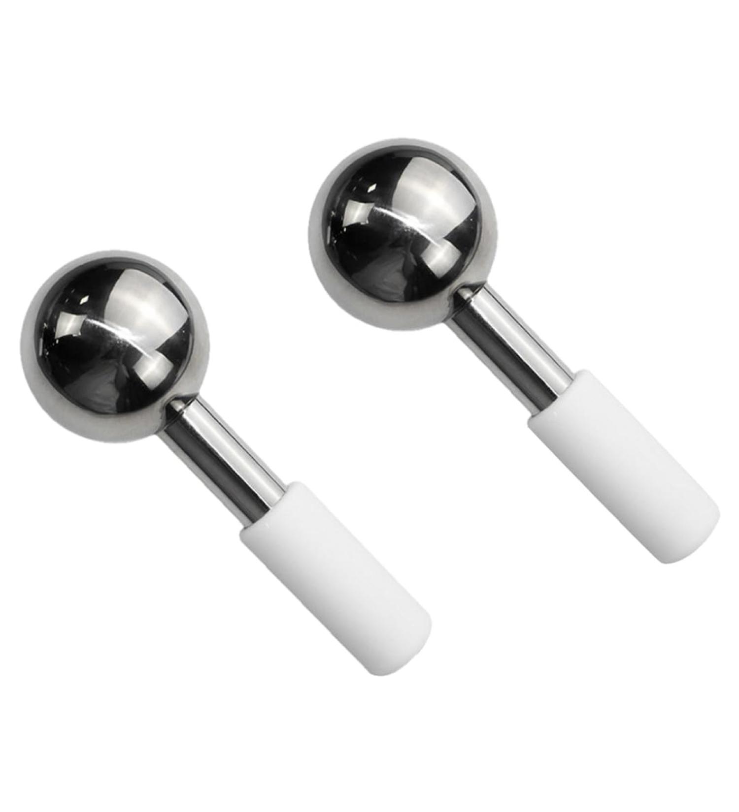 Face Ice Ball Stainless Steel Facial Massage Roller - 2pcs Facial Ice Massager for Beauty & Skincare - Buy Online on GoSupps.com