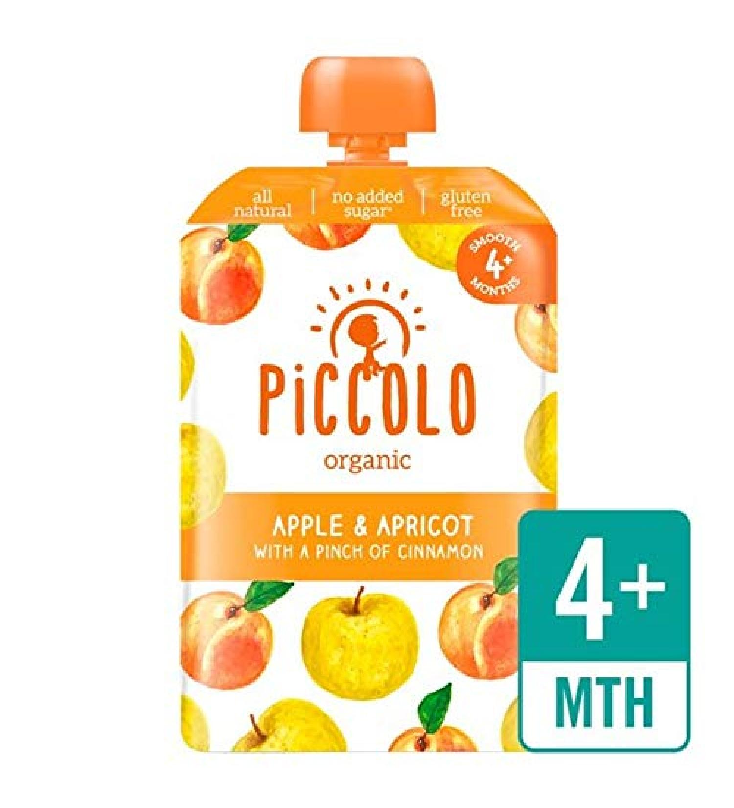 Piccolo Organic Apple & Apricot with a Hint of Cinnamon 100g - Pack of 6