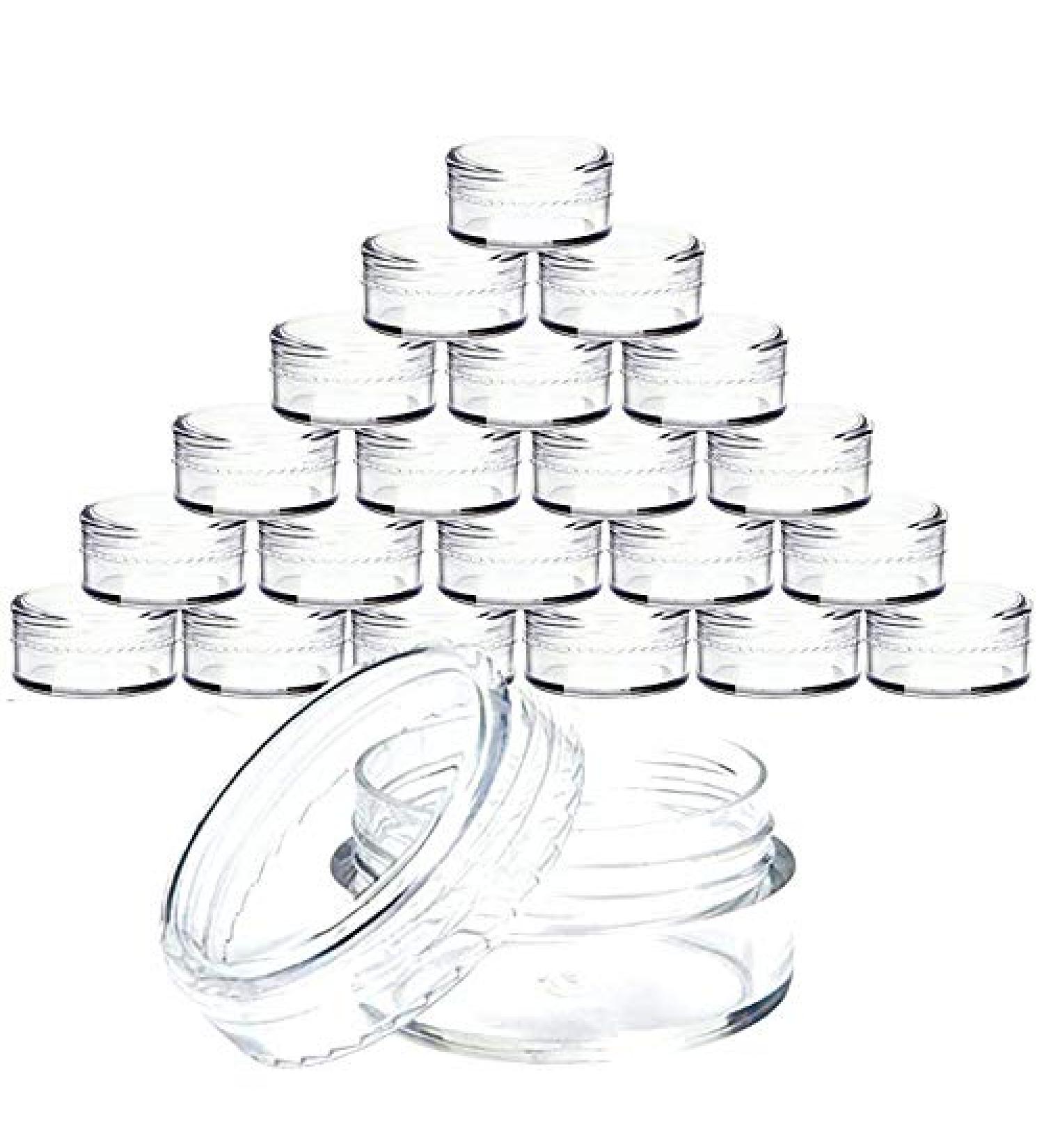 5 Pack Small Clear Sample Jars - 2g/2ml Cosmetical Containers with Lid for Creams Lotions Oils & Lip Balm - Buy Online on GoSupps.com