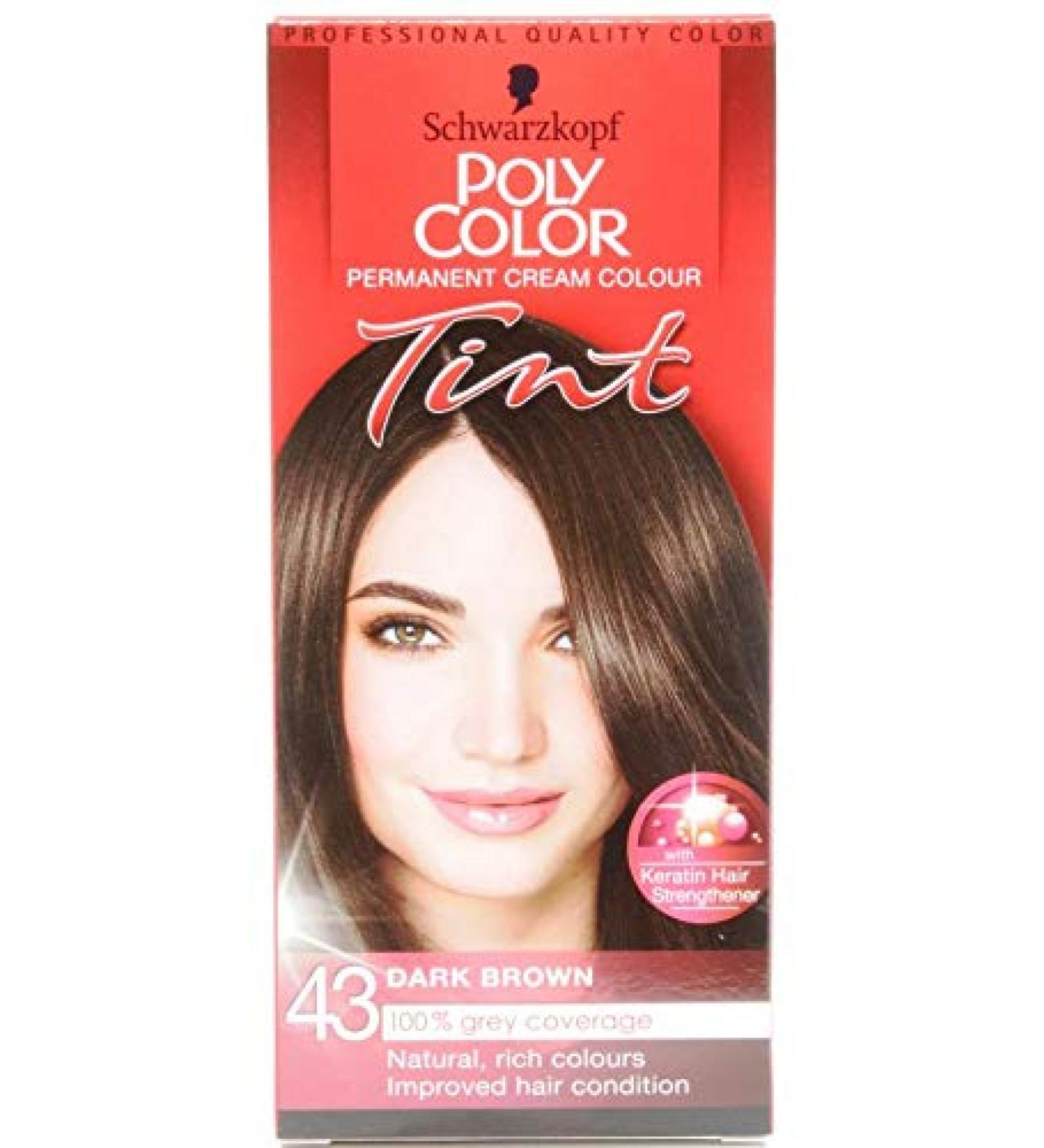 Schwarzkopf Poly Color Tint (43 Dark Brown 2 x 1pk) Dark Brown 43 2 x 1pk 50 Milliliters
