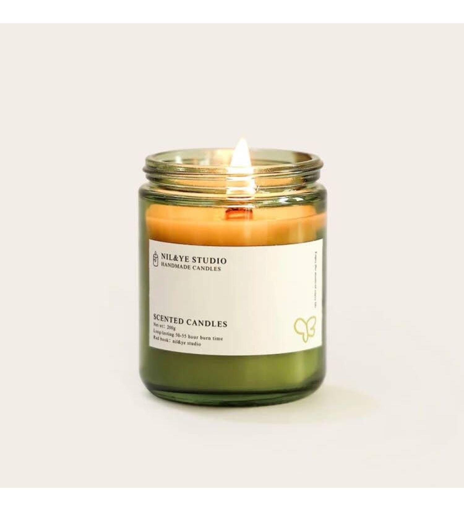 Scented Aromatherapy Candles - Green Jar Candle Gifts for Home Birthday Mother's Day Housewarming - Green Plum Boiling Wine - Buy Online on GoSupps.com