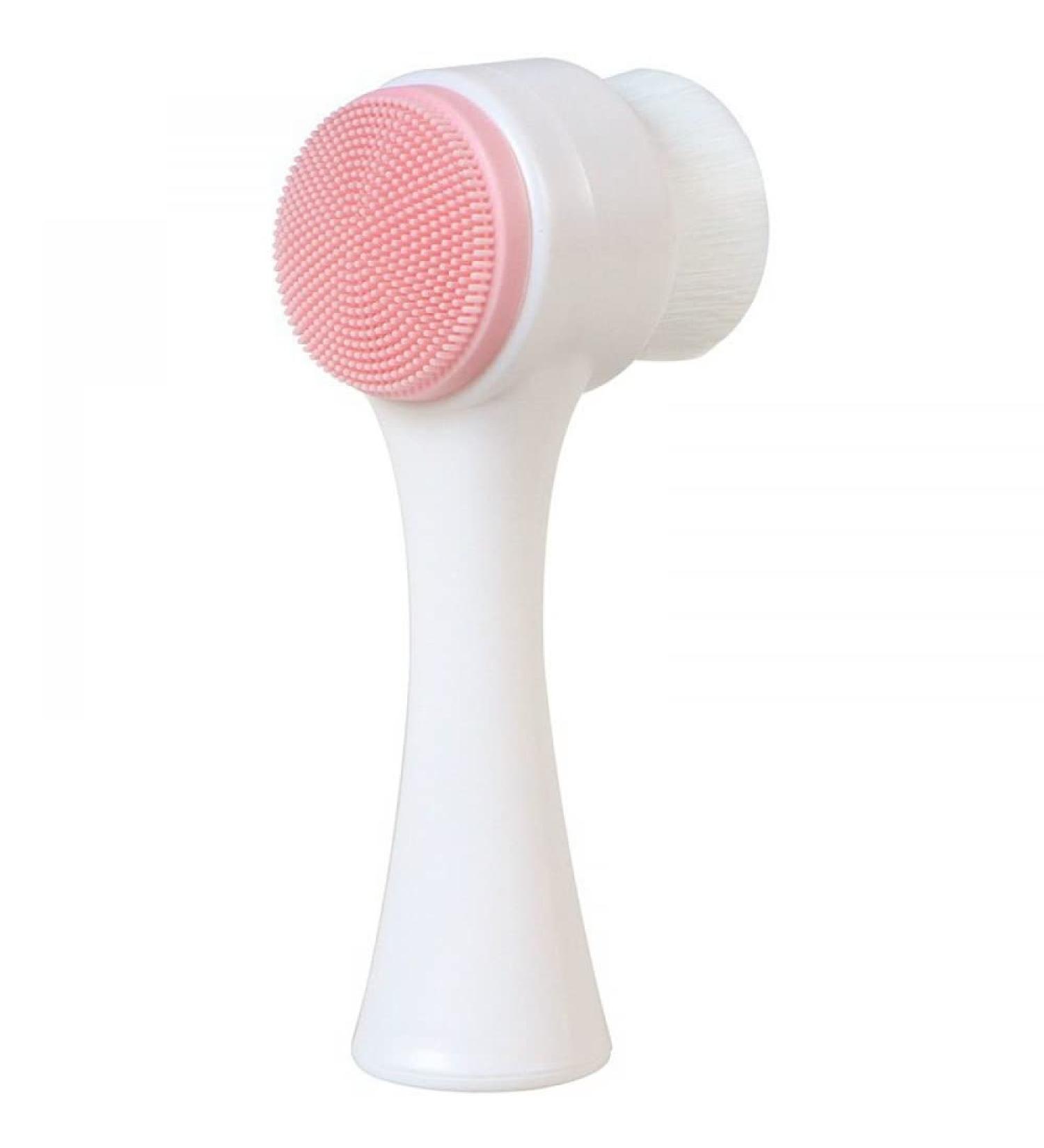 USB Manual Facial Cleansing Brush 2-in-1 Skin Care face Brush Silicone Facial Scrubber Manual Dual Face Wash Brush for Deep Pore Exfoliation Massaging (Blue/Pink)-Pink Blue pink - Buy Online on GoSupps.com