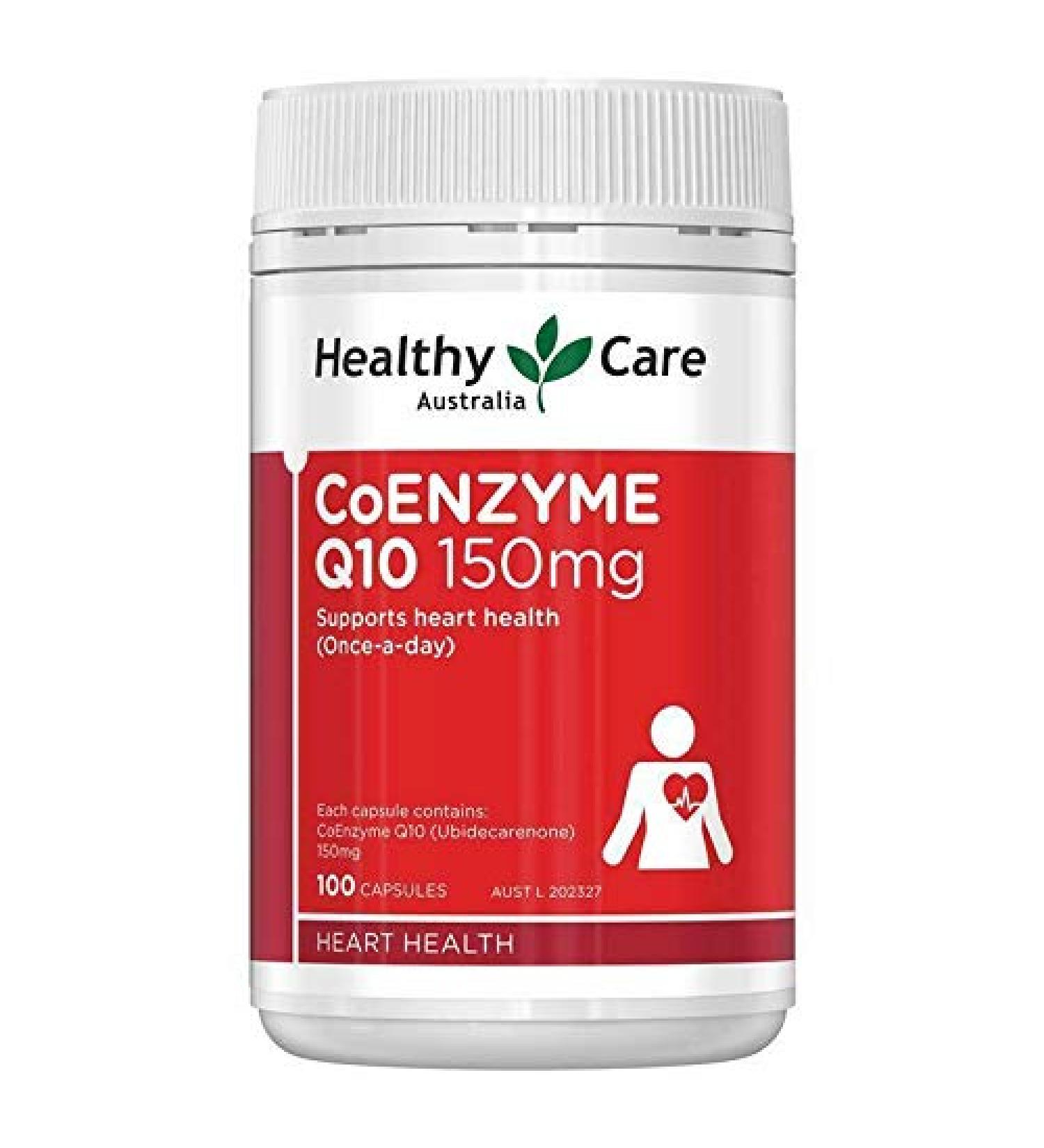 Healthy Care Ubidecarenone Coenzyme Q10 150mg 100 Caps Made in Australia