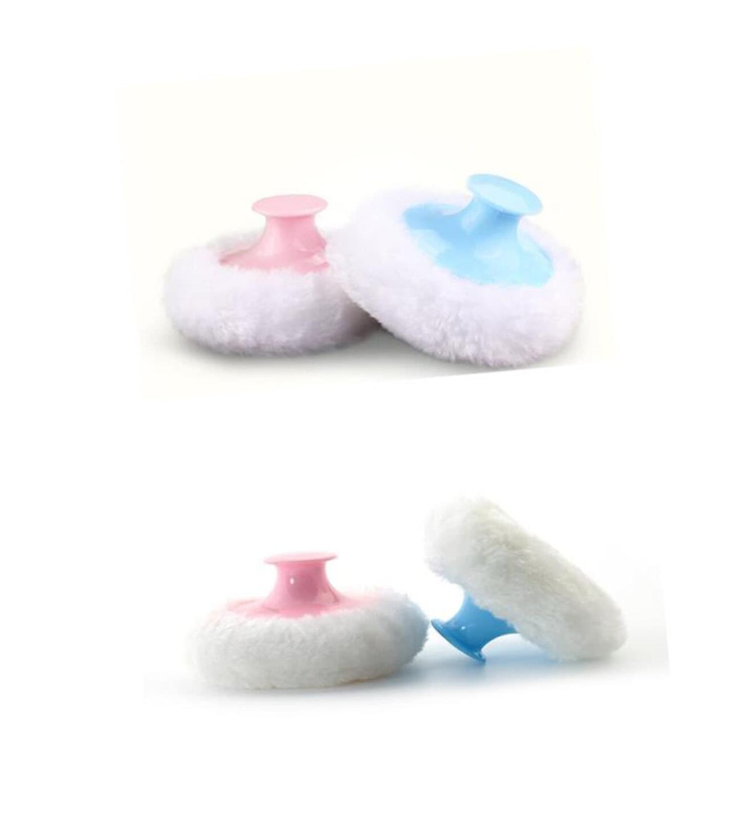4pcs Healeved Foundation Short Blender & Round Soft Plush Flour Pads - Pink Face & Body Puff Set - Buy Online on GoSupps.com