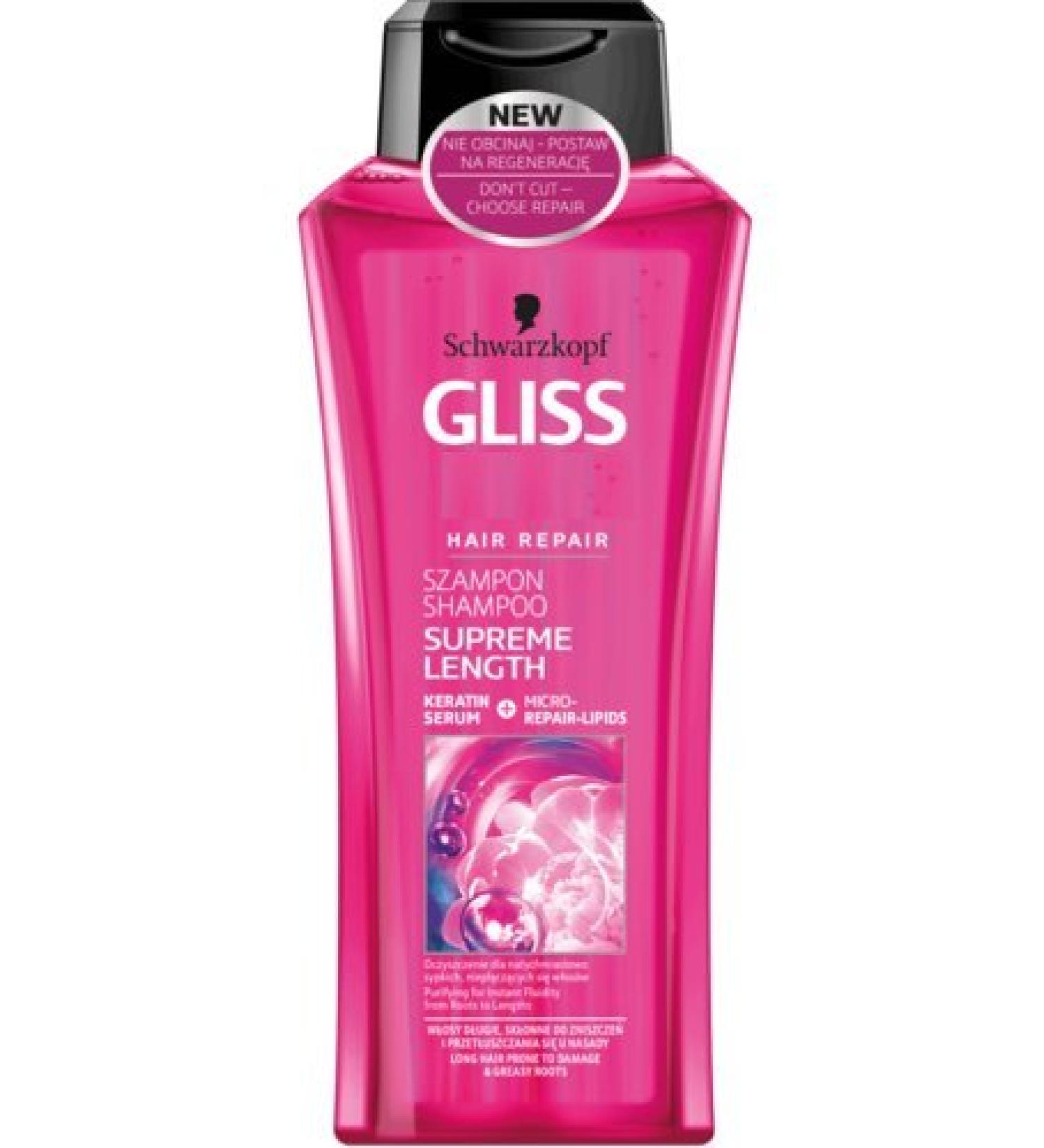 Schwarzkopf Gliss SUPREME LENGTH Shampoo 250ml for Long Hair