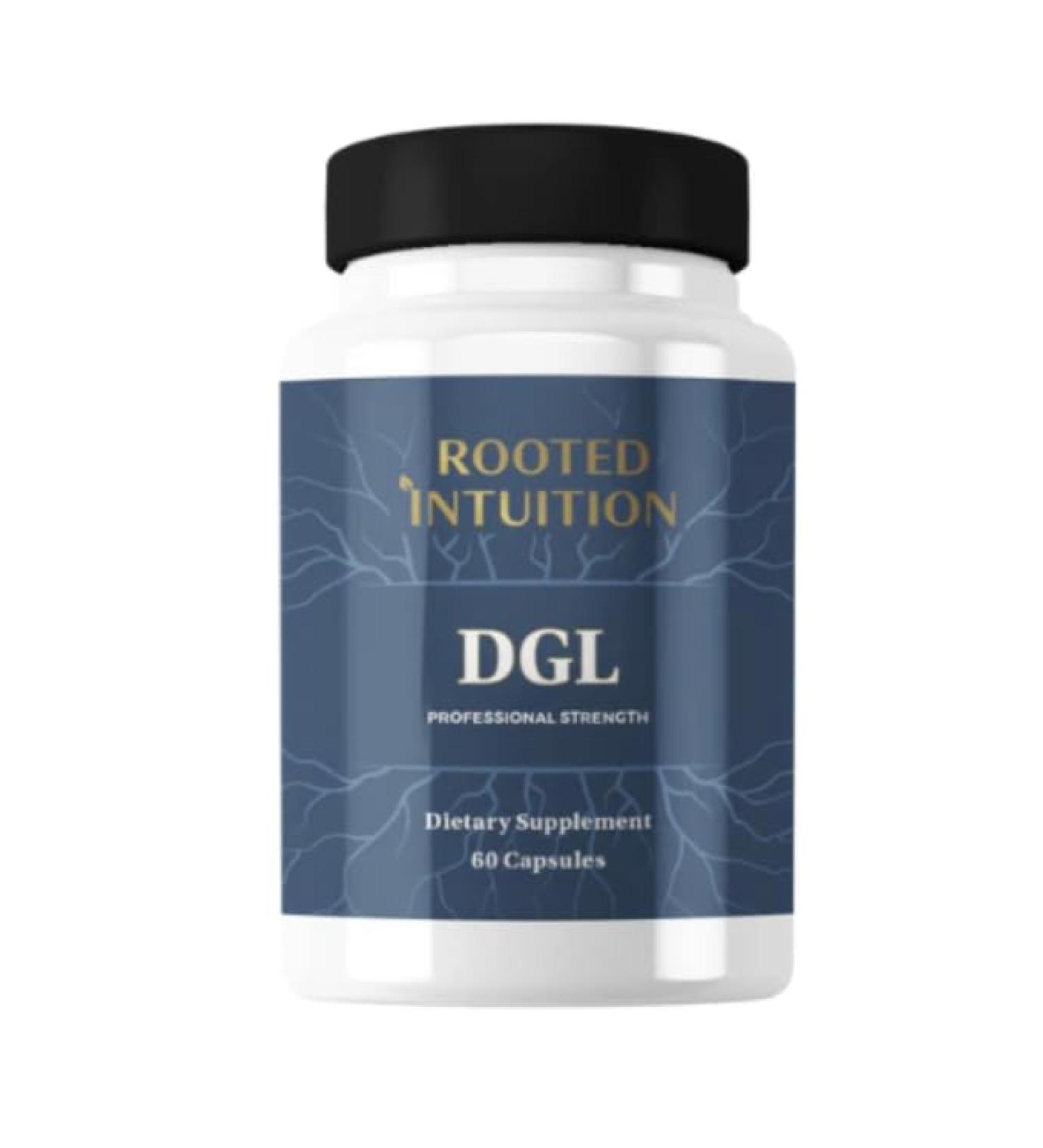 Rooted Intuition DGL | Stomach-Lining Comfort & Digestive Relief | Non-GMO Gluten Free | 60 Capsules