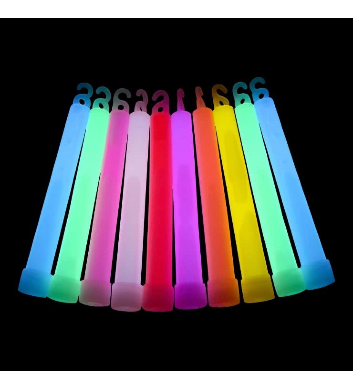 12 Hours Ultra Bright Long Lasting Glow In The Dark Emergency Glow Sticks I Neon Bulk Chem Light Sticks Military Grade Survival Kit for Blackouts, Hurricane, Earthquake, Camping, Fishing & Parties Multi-Colored 6 Inch 48 Pack