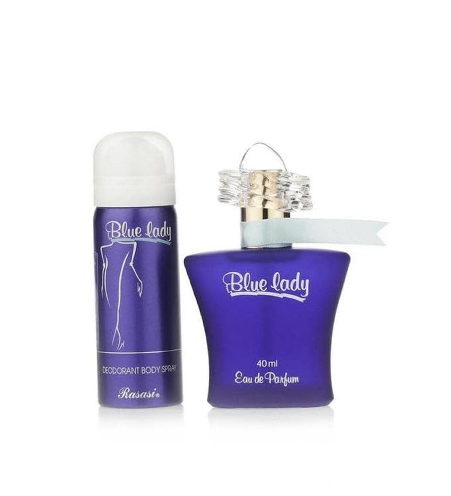 RASASI Blue 2-Piece Set For Women (1.3 Oz Eau De Parfum Spray + 1.7 Oz Deodorant Spray)