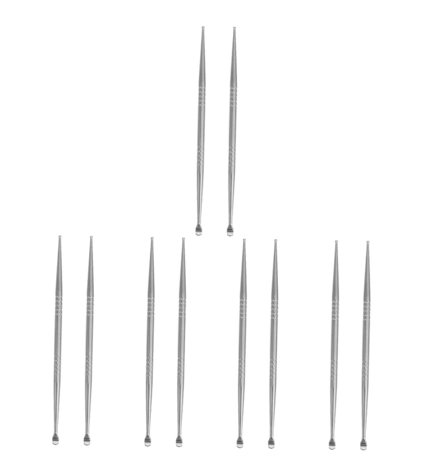 Healeved 10 Pcs Auricular Point Probe Pen Cleaning Tool Set | Ear & Body Acupoint Detection Massage Pen | Trigger Point Massage Tools with Silver Earpick | 12.5x0.3x0.3cm x5pcs - Buy Online on GoSupps.com