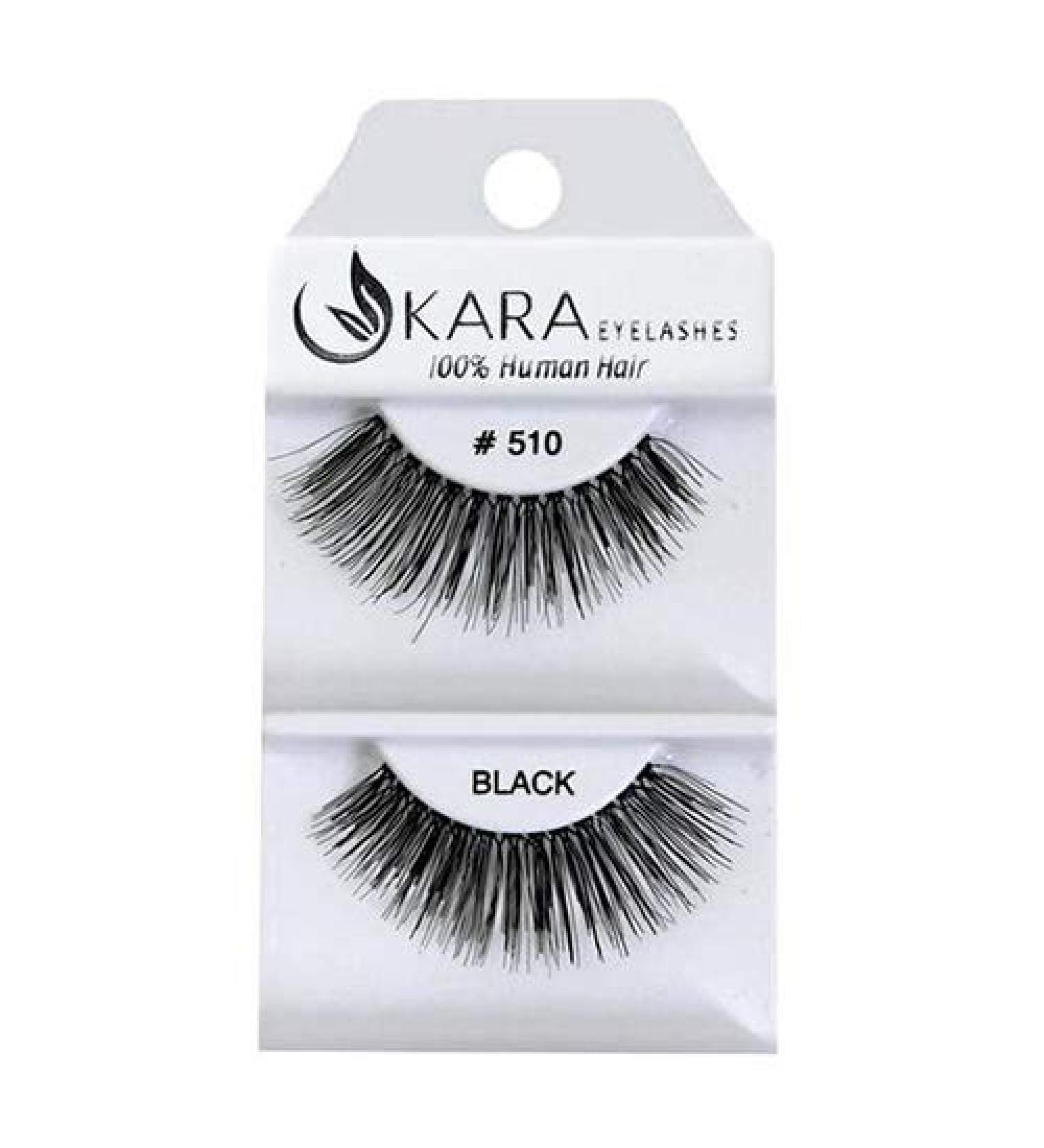 Kara Beauty Human Hair Eyelashes - 510 (Pack of 12)