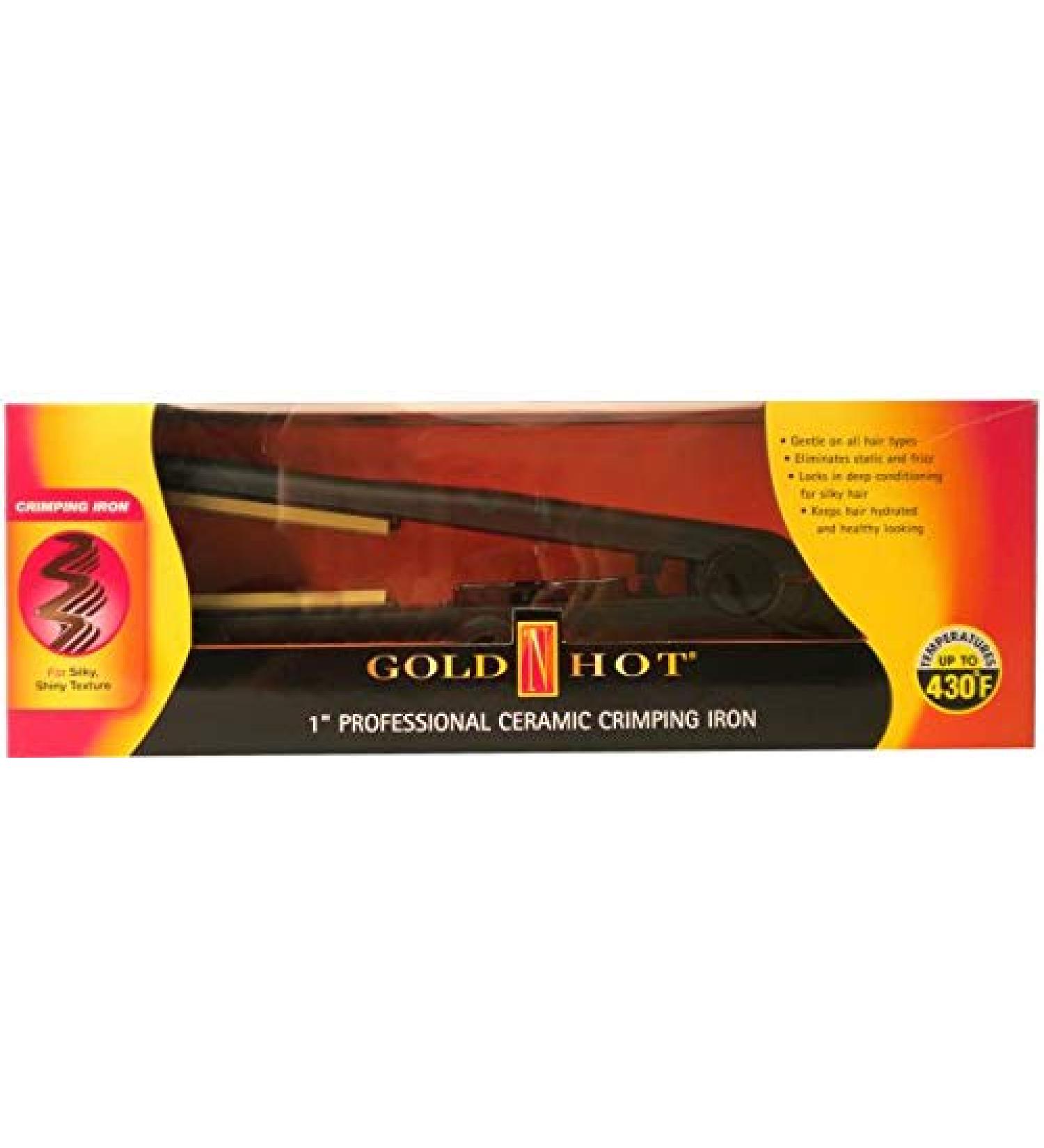 Gold N' Hot GH3010 Professional Ceramic Crimping Iron 1 Inch (Pack of 6)