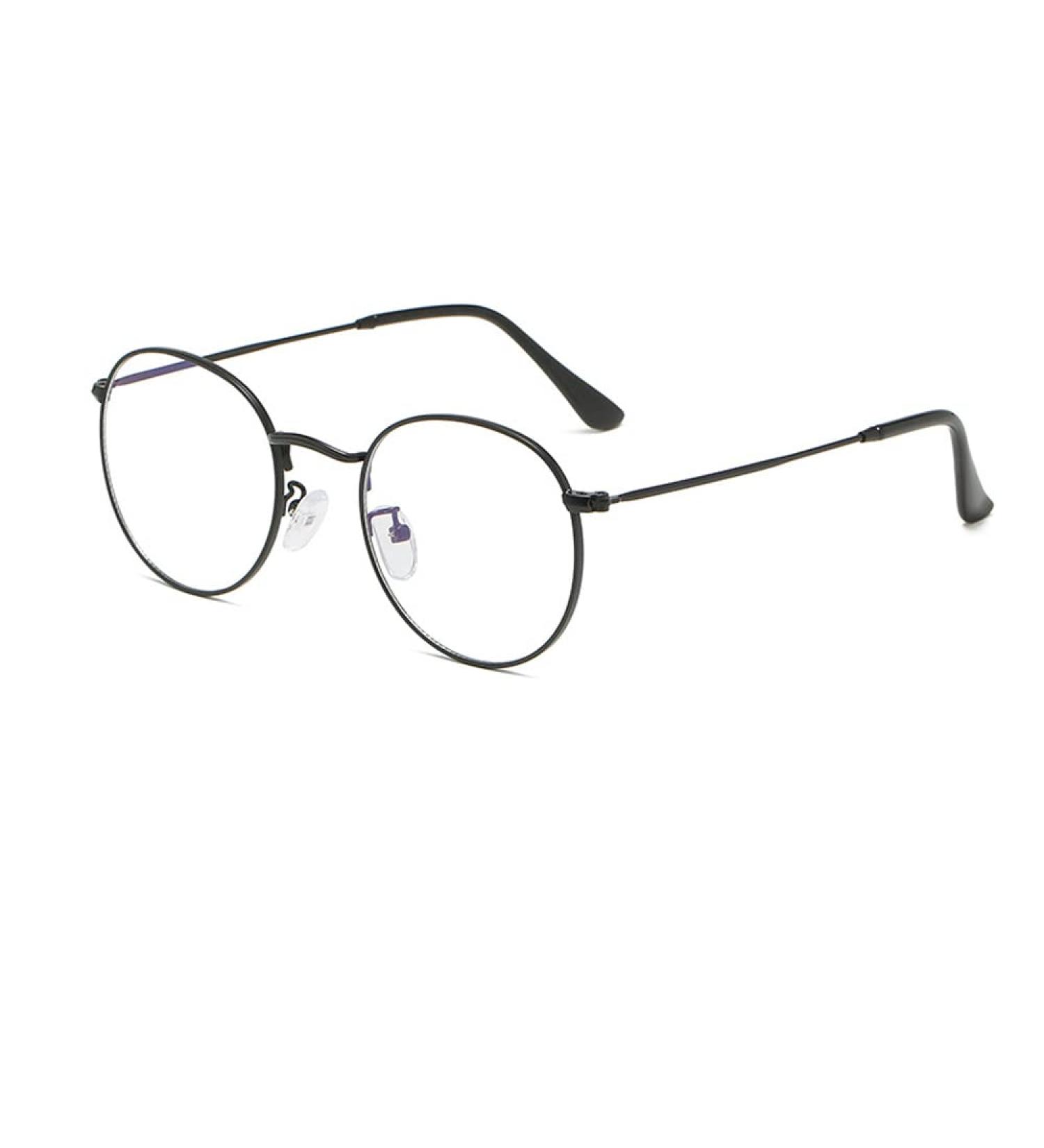 Junsika Blue Light Filter Glasses - Classic Round Metal Frame Non-Prescription Anti-Blue Light Unisex PC Gaming Glasses - A1: Black - Buy Online on GoSupps.com