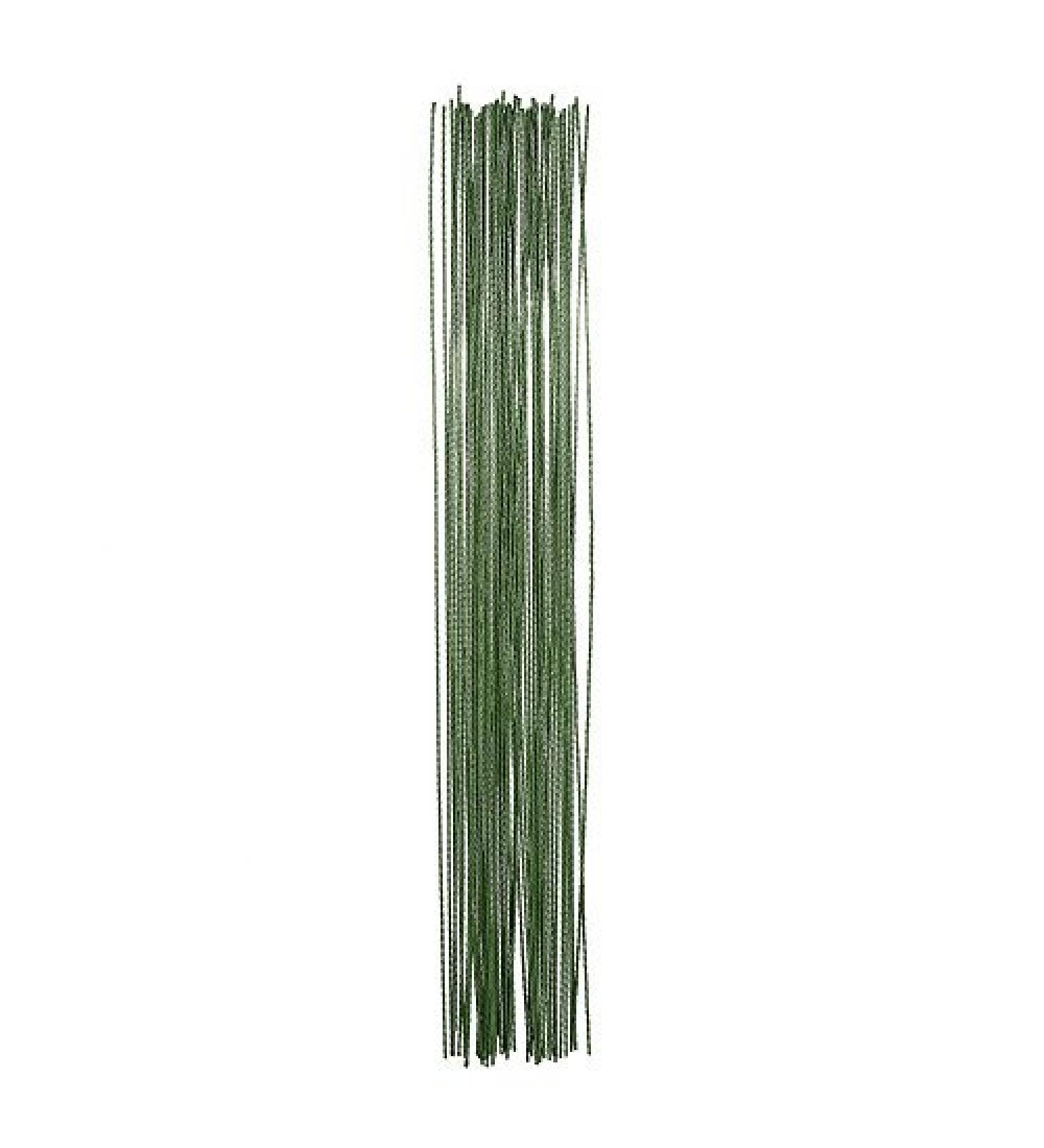 eBoot Stem Wire Floral Wire 14 Inch 26 Gauge Wire, 100 Pieces (Dark Green)