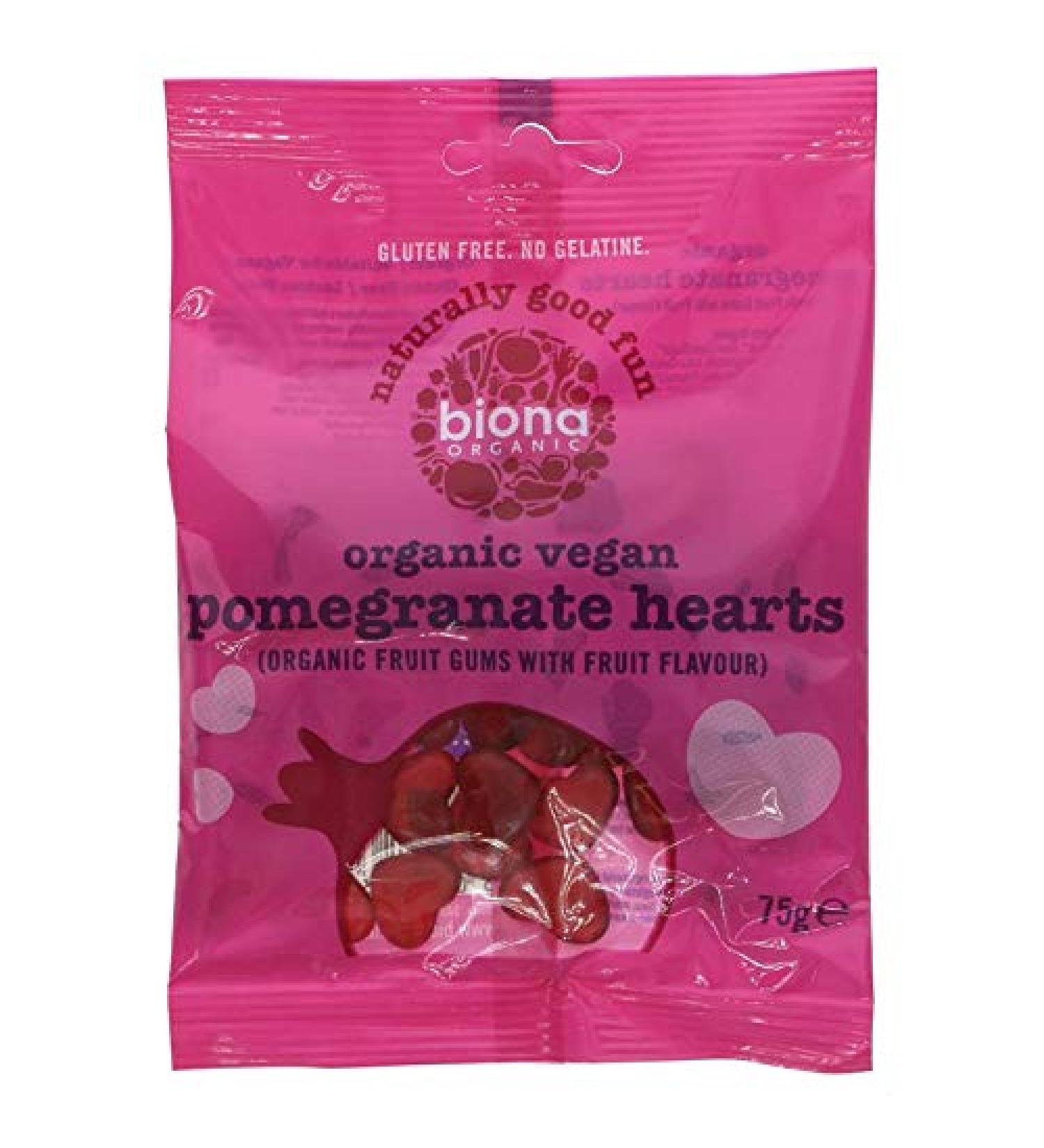Biona Biona Pomegranate Heart Candies - Organic - 75g (pack of 10)