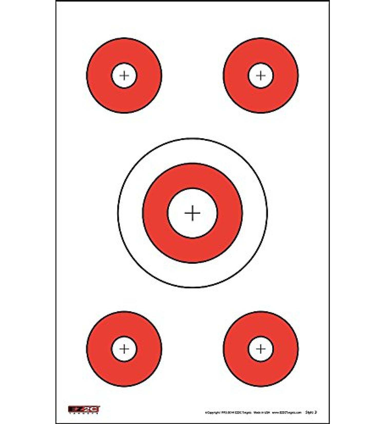 High Visibility EZ2C Targets Style 3 - Pack of 25 Sheets - Buy Online on GoSupps.com