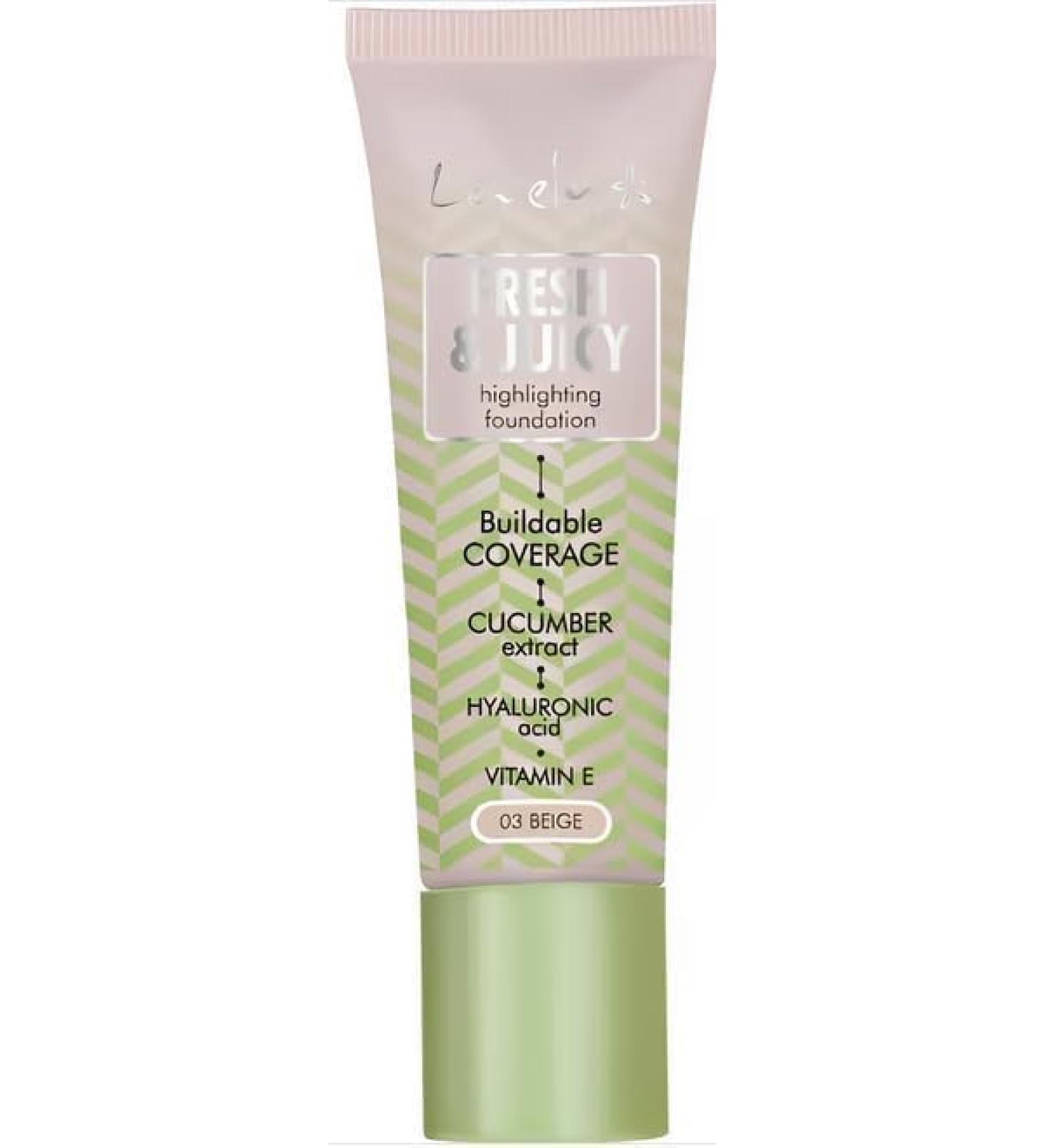 LOVELY. Fluid Fresh and Juicy Makeup Base - Makeup Foundation nr3 Beige - Buy Online on GoSupps.com