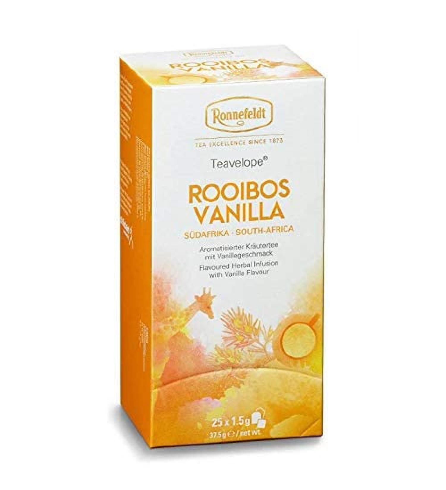 Ronnefeldt Rooibos Vanilla Herbal Tea - 25 Tea Bags 37.5g | Buy 6 Packs Internationally - Buy Online on GoSupps.com