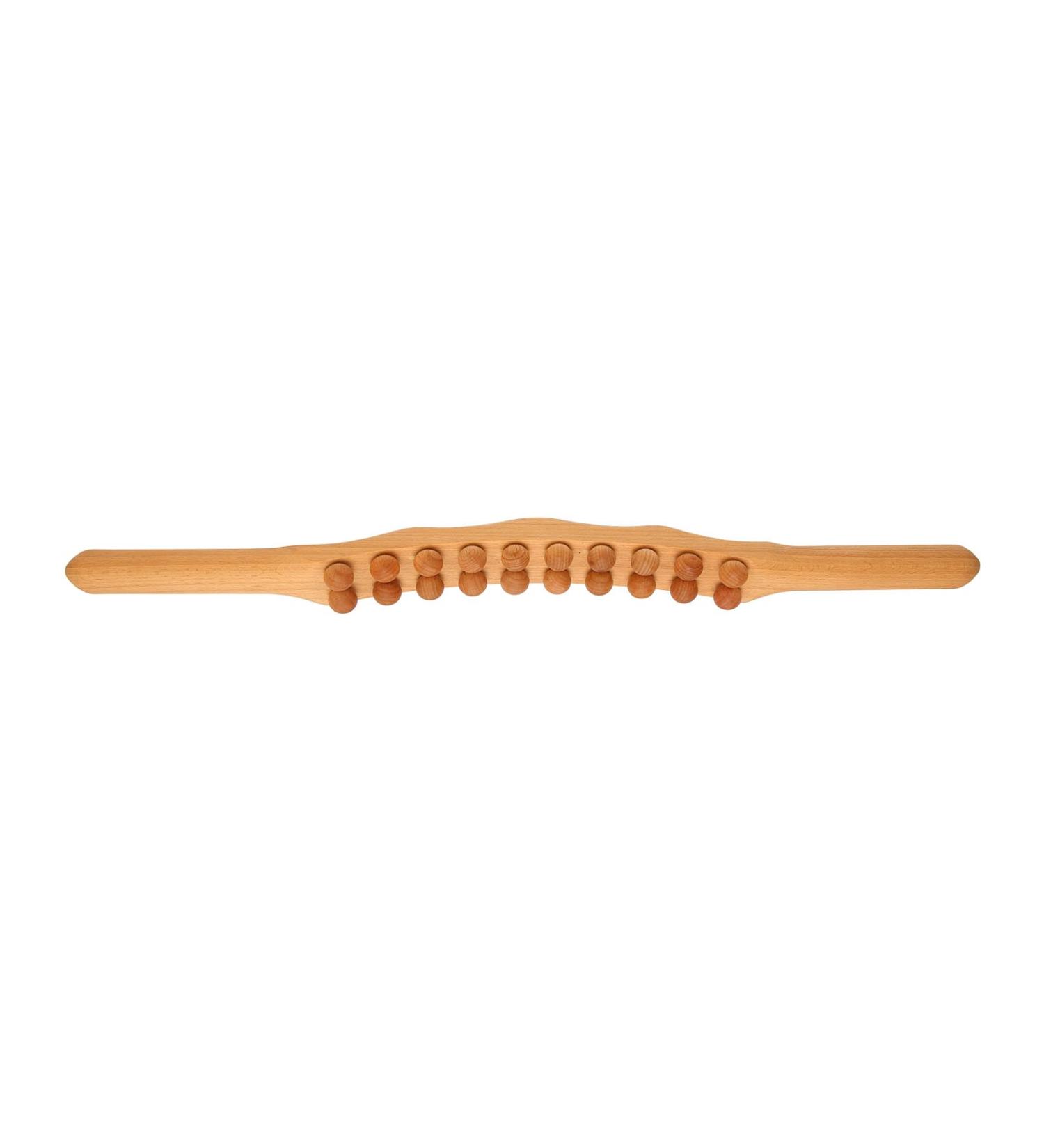 Body Gua Sha Stick - Anggrek Muscle Relaxing Massage Bar with 20 Pearls for Whole Body Relief | Wood Scraping Aid for Back Belly & Shoulders - Buy Online on GoSupps.com