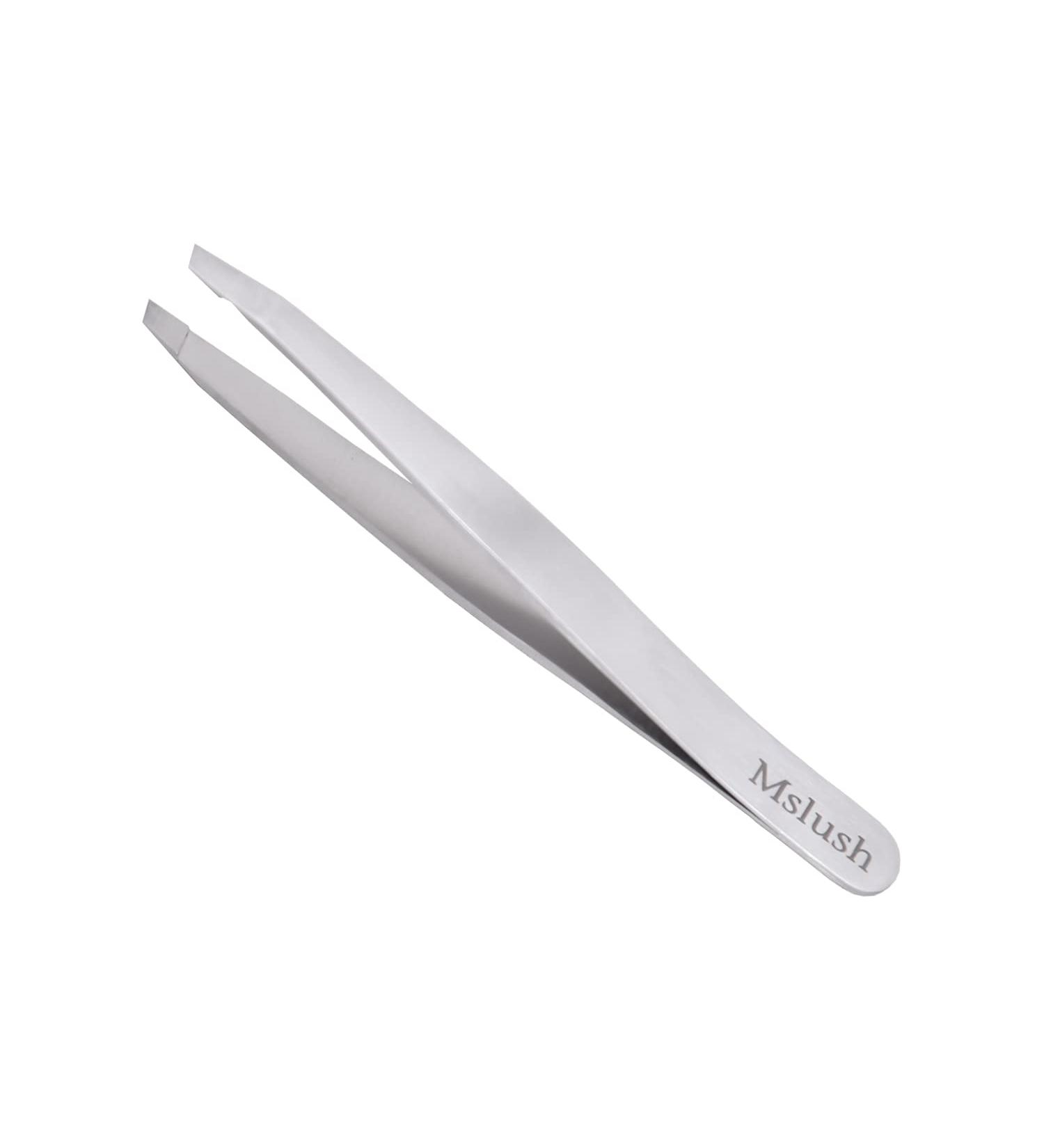 Stainless Steel Slanted Tweezer for Ingrown Hair Removal - Professional Eyebrow, Chin, and Facial Hair Remover - Ergonomic Design for Precision Plucking - Buy Online on GoSupps.com