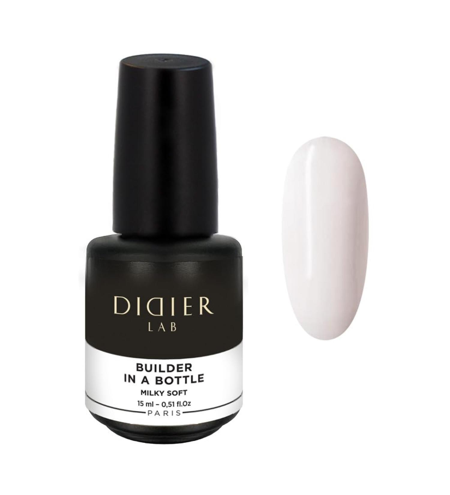 Didier Lab - Premium Nail Builder Gel in a Bottle Milky Soft- Strengthens Natural Nails - LED UV Builder Gel for Nails - Hard Gel Nail Builder for Nail Repair - Nail Gel Extension 15ml 15 ml (Pack of 1) BIAB Milky Soft - Buy Online on GoSupps.com