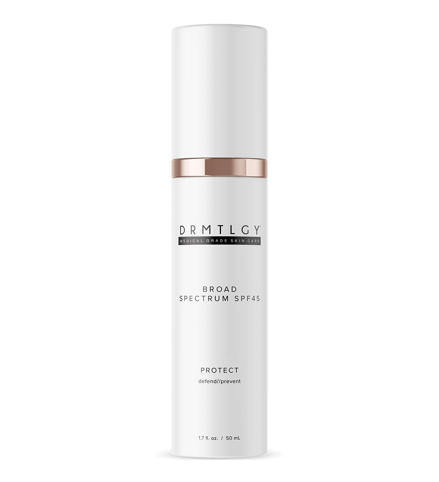 DRMTLGY Anti Aging Clear Face Sunscreen SPF 45 - Oil-Free Zinc Oxide Formula for Sensitive and Acne-Prone Skin - Buy Online on GoSupps.com