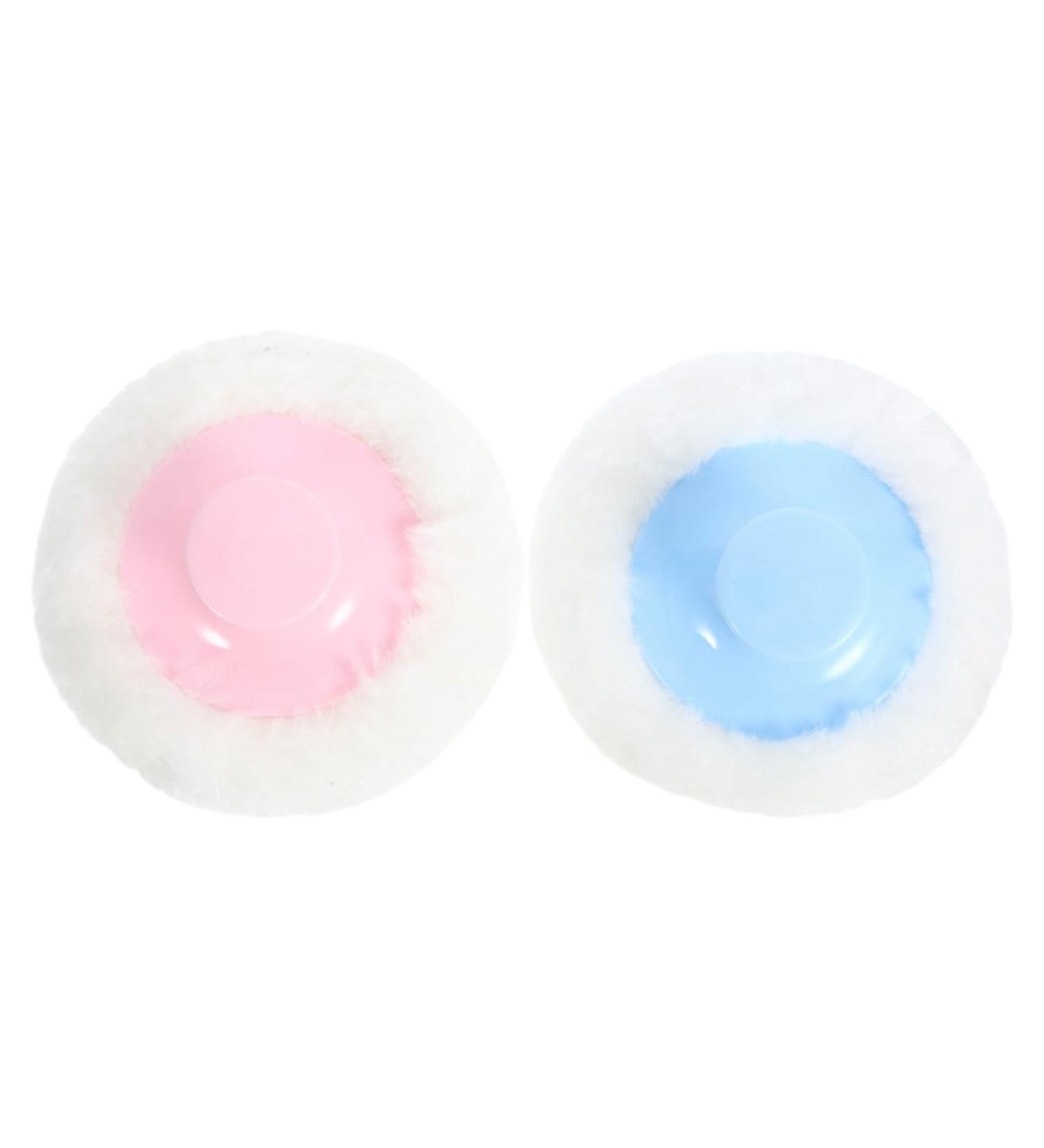 Houppettes pour B b Douces 8 Cm Lot de 2 Applicateurs Poudre en Peluche Couleurs Bleu Clair et Rose Clair R utilisables Soin D licat Peau Sensible Usage Quotidien et Voyages - Buy Online on GoSupps.com