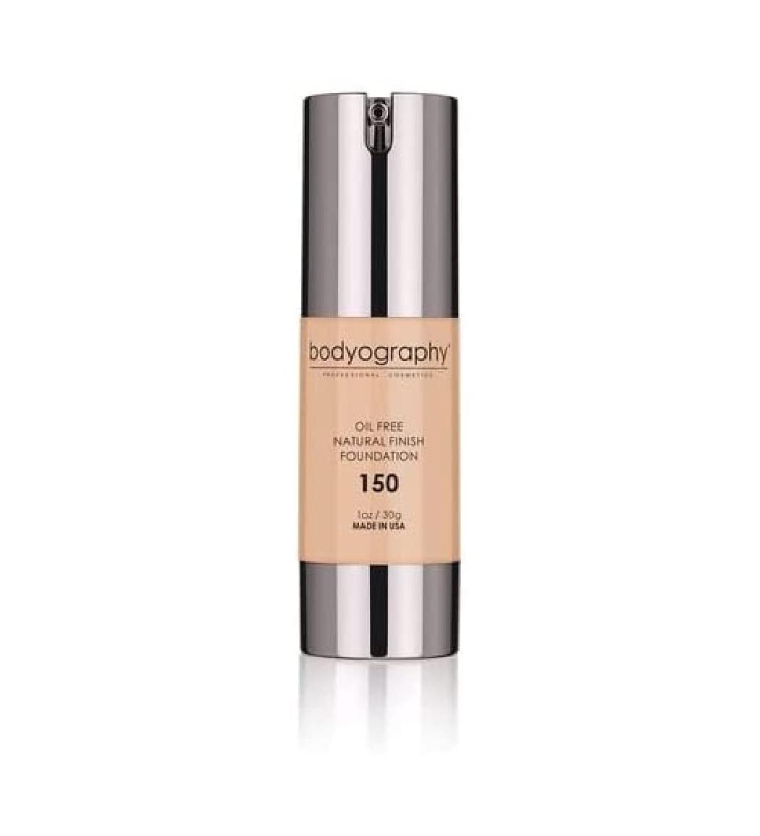 BODYOGRAPHY - NATURAL FINISH Foundation (Light Medium 150): Oil-Free Anti-Aging Salon Natural Finish w/ Vitamin E  C  Antioxidants | Vegan  Gluten-Free  Paraben-Free 150 Light Medium (Warm Undertone) 1 Ounce (Pack of 1)