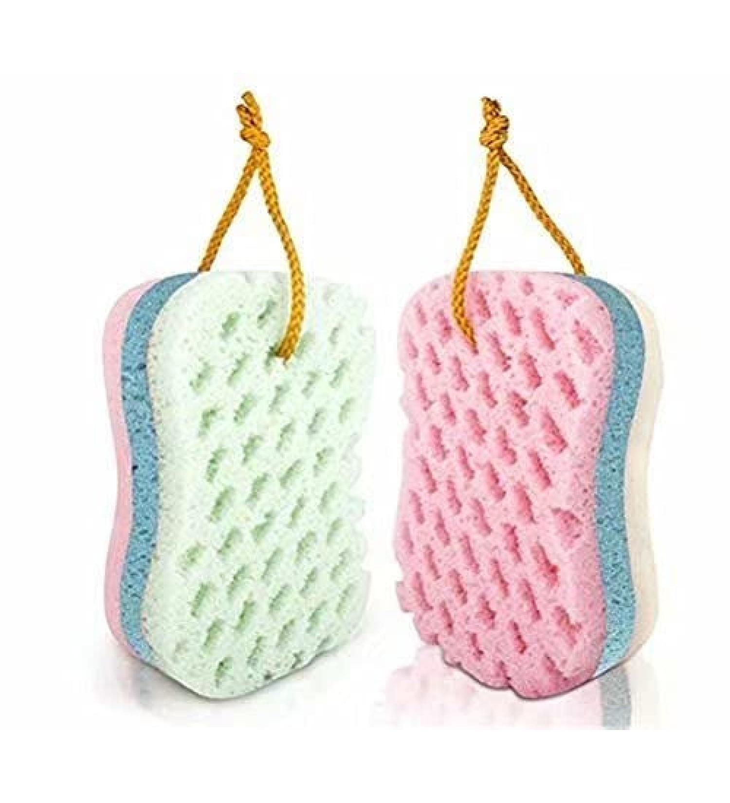 Lovesummer 2-Piece Soft Bath Sponge Set - Extra Large for Cleansing & Massage | Fast Drying Body Sponge - Buy Online on GoSupps.com