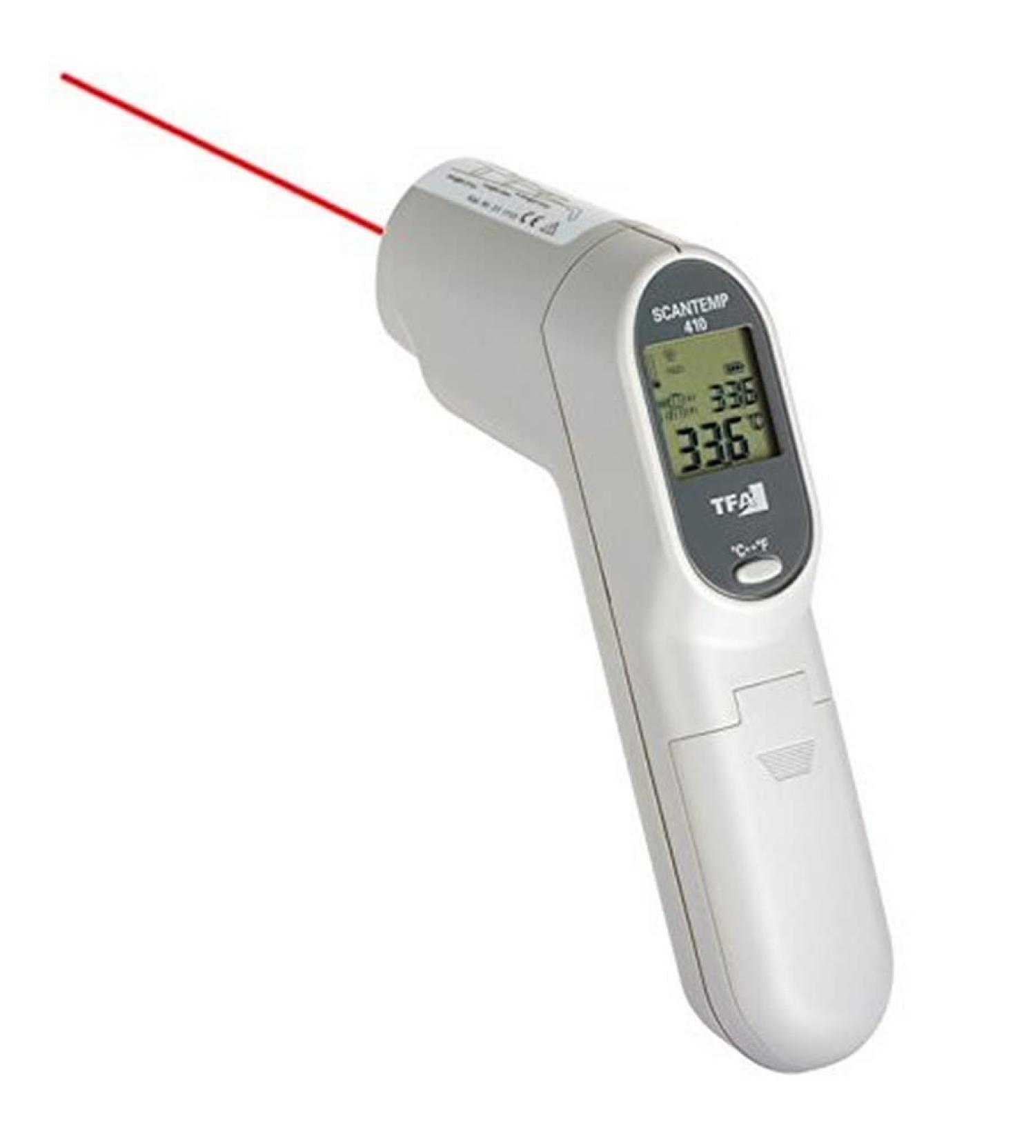 TFA Dostmann Infrared Thermometer ScanTemp 410 - Contactless Surface Temperature Measurement (L: 40mm W: 72mm H: 174mm) - International Shipping Available - Buy Online on GoSupps.com