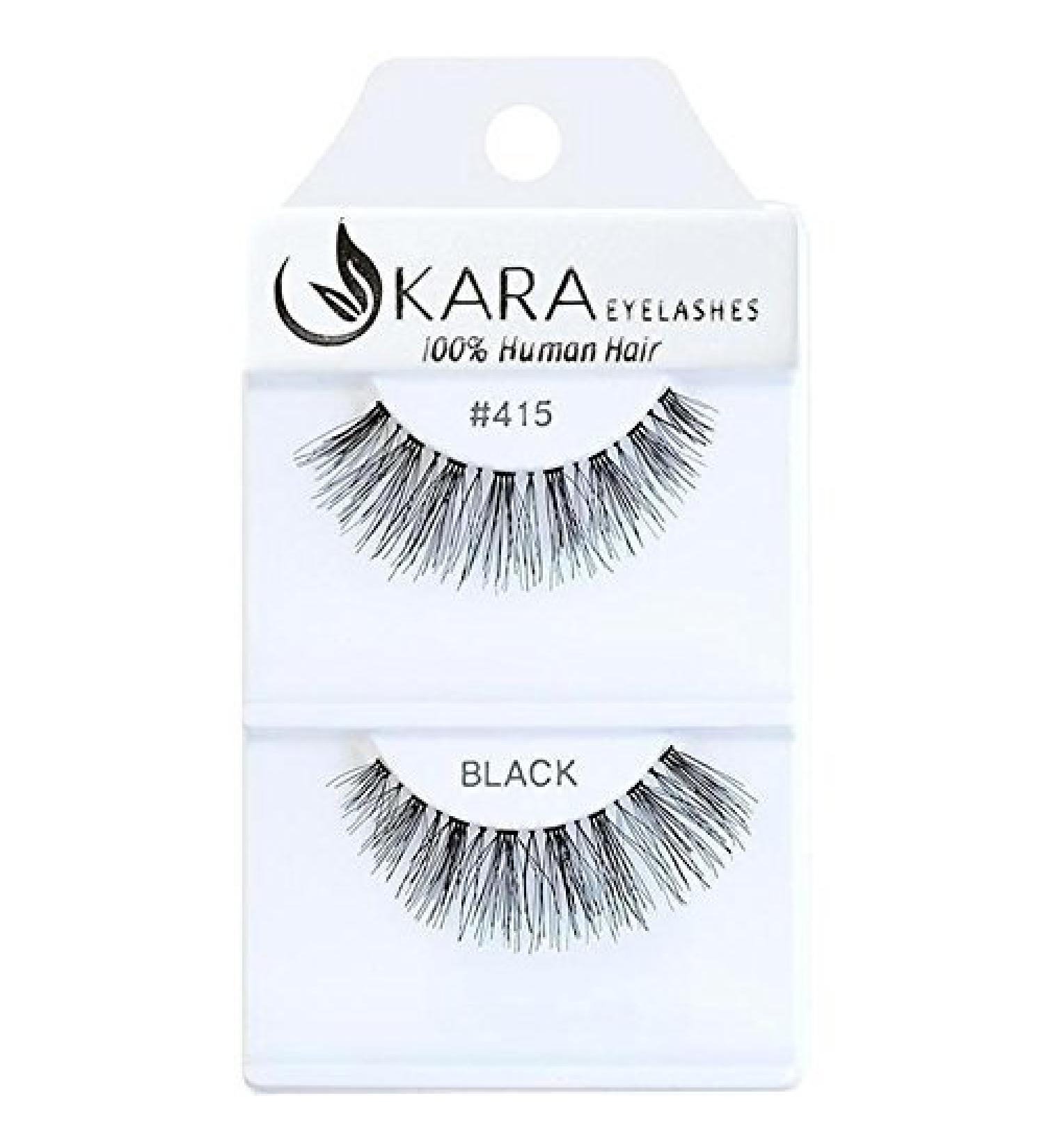 u KARA 100% Human Hair Natural False Eyelashes (#K-EL-415-12 Pack) Fake Lash Makeup