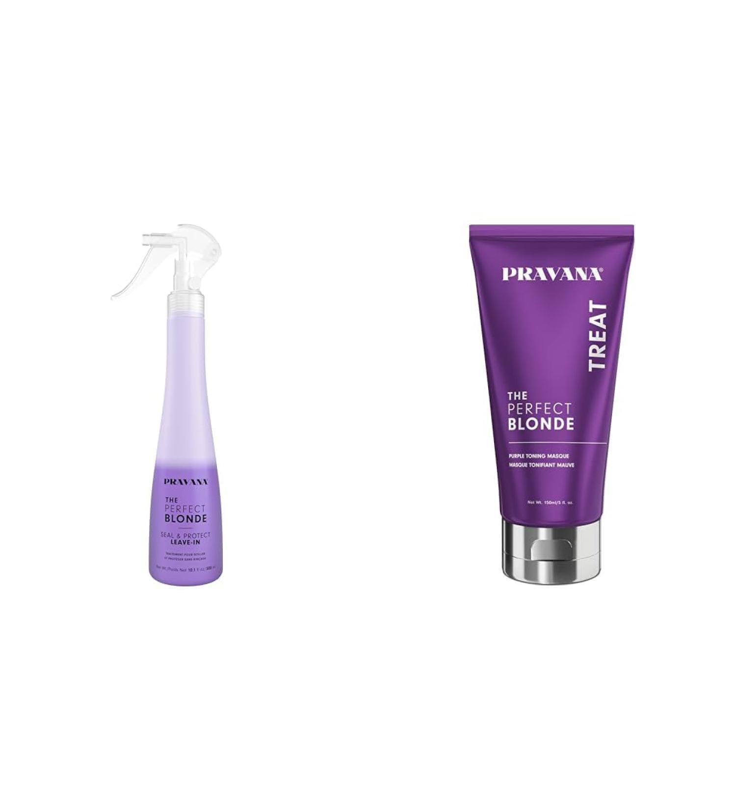 Pravana The Perfect Blonde Seal and Protect Leave-In Treatment 10 oz and The Perfect Blonde Purple Toning Masque 5 Oz - Buy Online on GoSupps.com