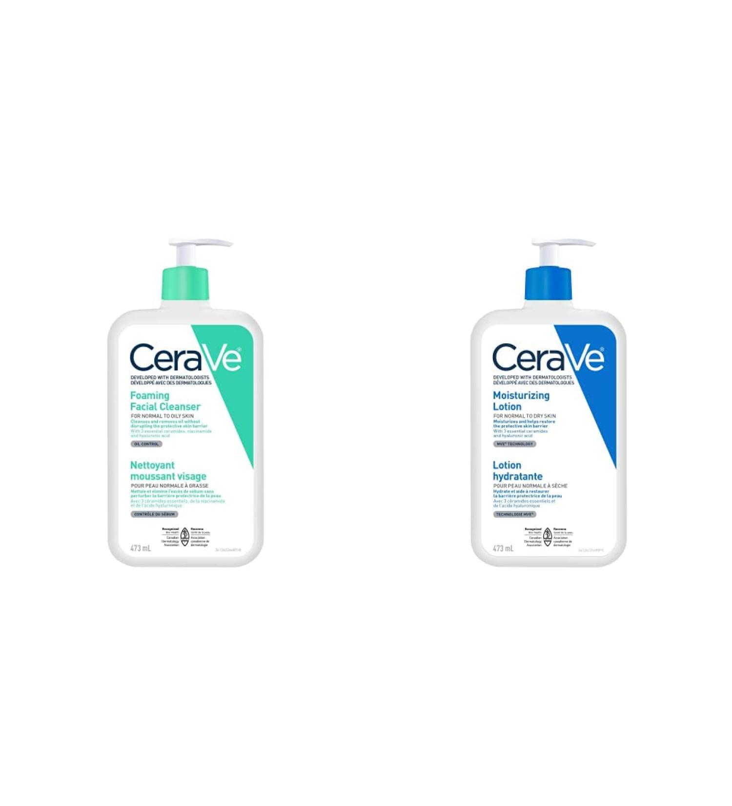 CeraVe Foaming Face Cleanser and Daily Moisturizing Lotion Bundle BUNDLE - Foaming Cleasner & Daily Lotion BUNDLE - Buy Online on GoSupps.com