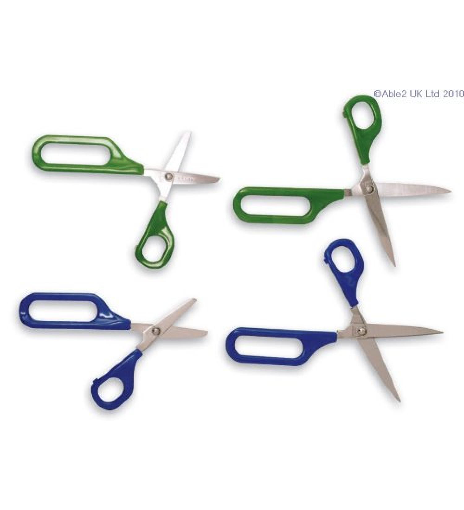 Able2 - PR63051-L - Scissors with 1 Large Automatic Opening Loop - Green - Pointed 75 mm