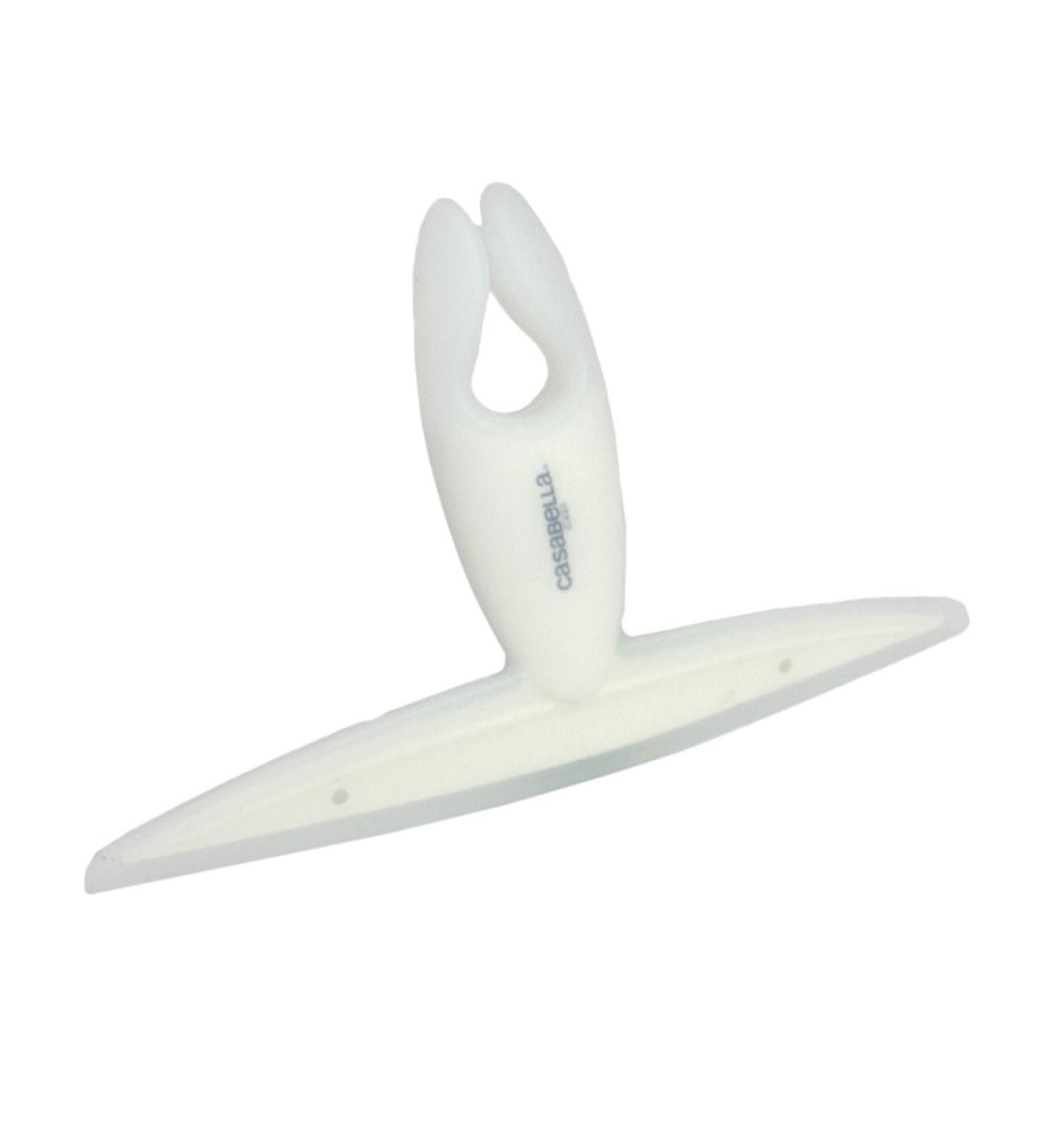 Casabella, White 44037 Clip on Silicone Squeegee, 10-1/8" x 1-1/4" x 6-3/4" h multipurpose cleaners 8.25" White