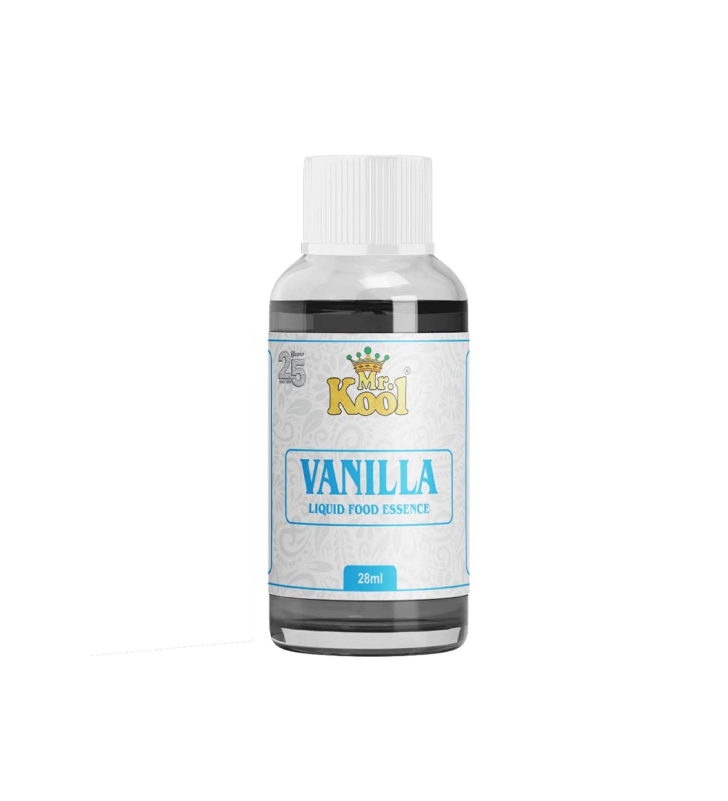 MR. KOOL Natural Food Essence for Cake | Lassi | Sweets | Indian Dessert 28ml Bottle (Vanilla)