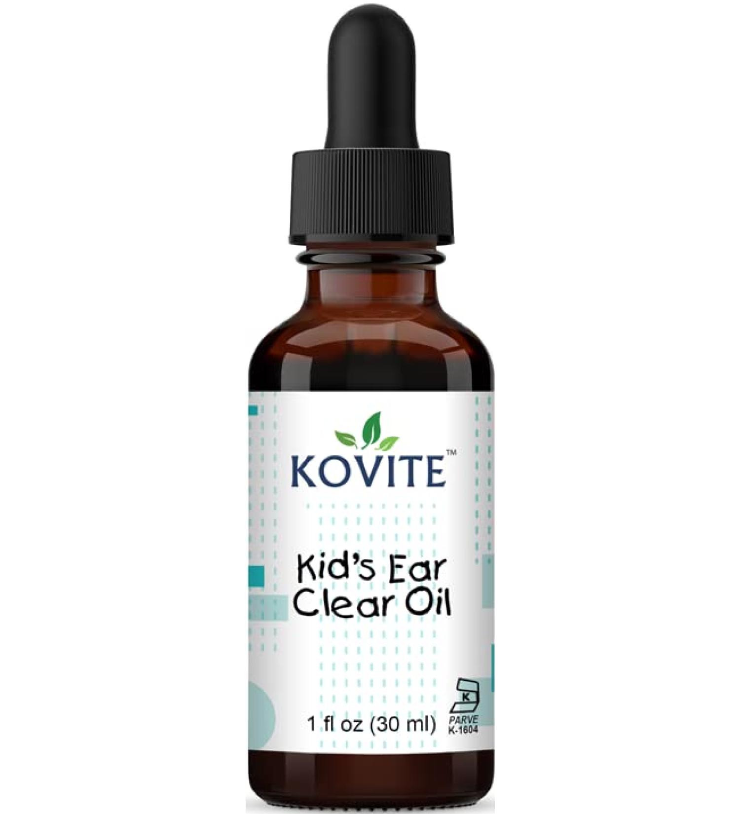 Kovite Kids Ear Clear Oil - Natural Ear Drops with Garlic, Mullein & Arnica - 1 fl oz - Buy Online on GoSupps.com