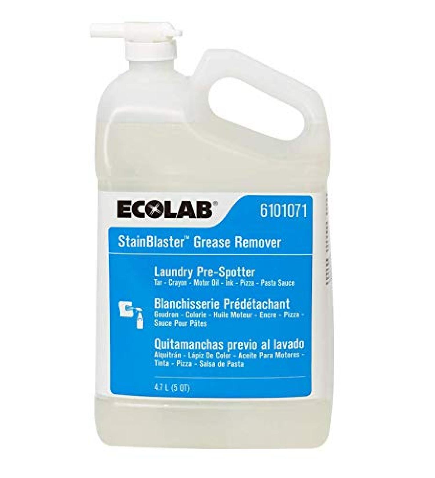 Ecolab StainBlaster Grease Remover Laundry Pre-Spotter- 5 Quarts