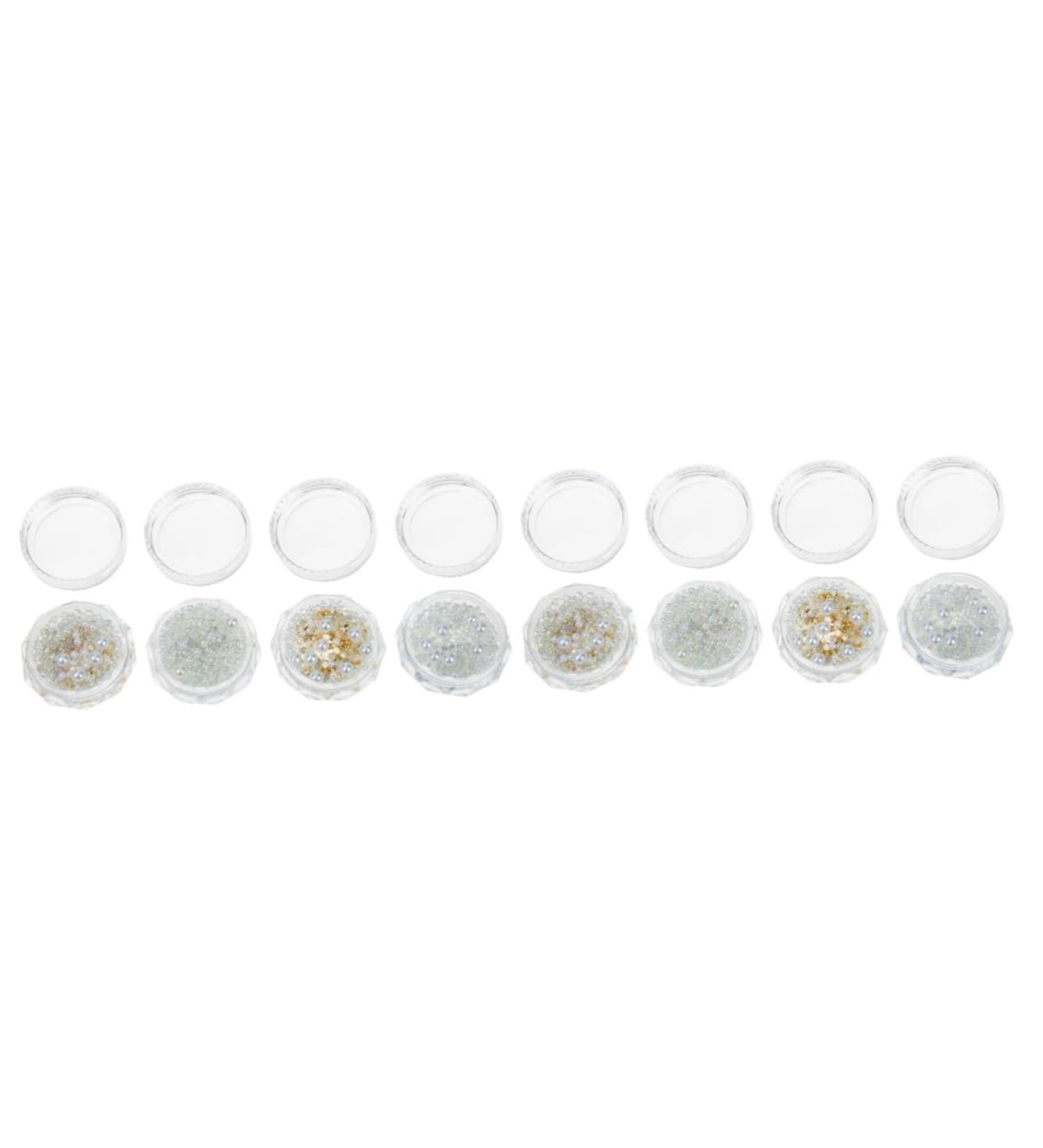 minkissy 8 Boxes Nail Accessory Half Round Imitation Pearls Floral Button up Diy Manicure Pearls White Silk Ribbon Crafts Decoration Floral Decorations Buttons Resin Detachable Supplies - Buy Online on GoSupps.com