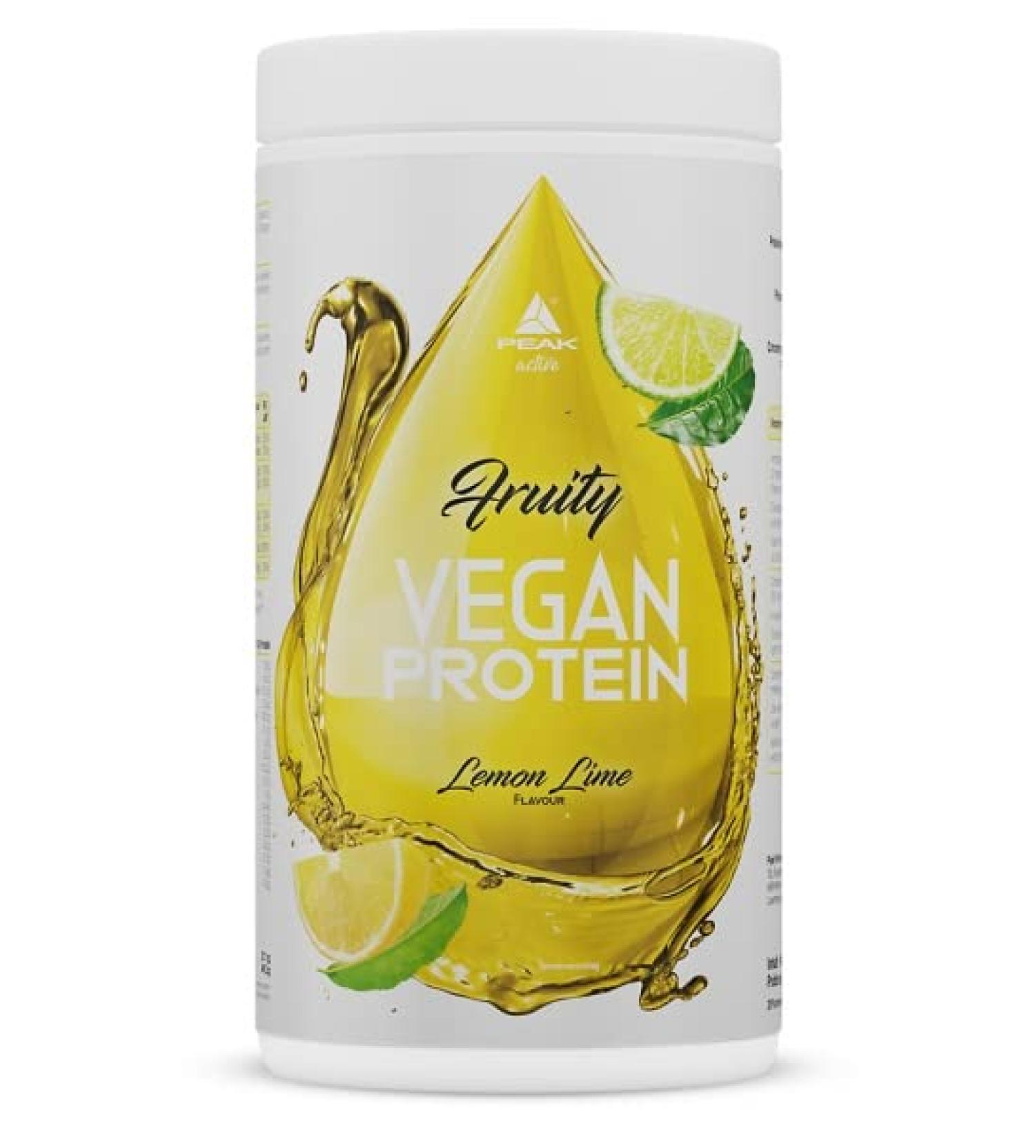 Peak Fruity Vegan Protein - 400g Lemon Lime | 20 Portions | Clear Fat-Free Protein Powder with BCAAs | Sugar-Free & Perfect Solubility - Buy Online on GoSupps.com