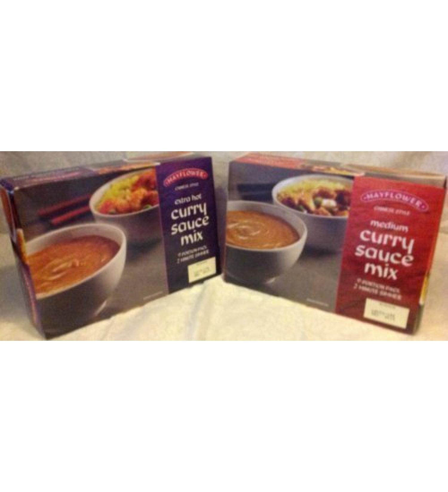 2 x Mayflower Chinese curry sauce- extra hot and medium Extra Hot 2 Count (Pack of 1)