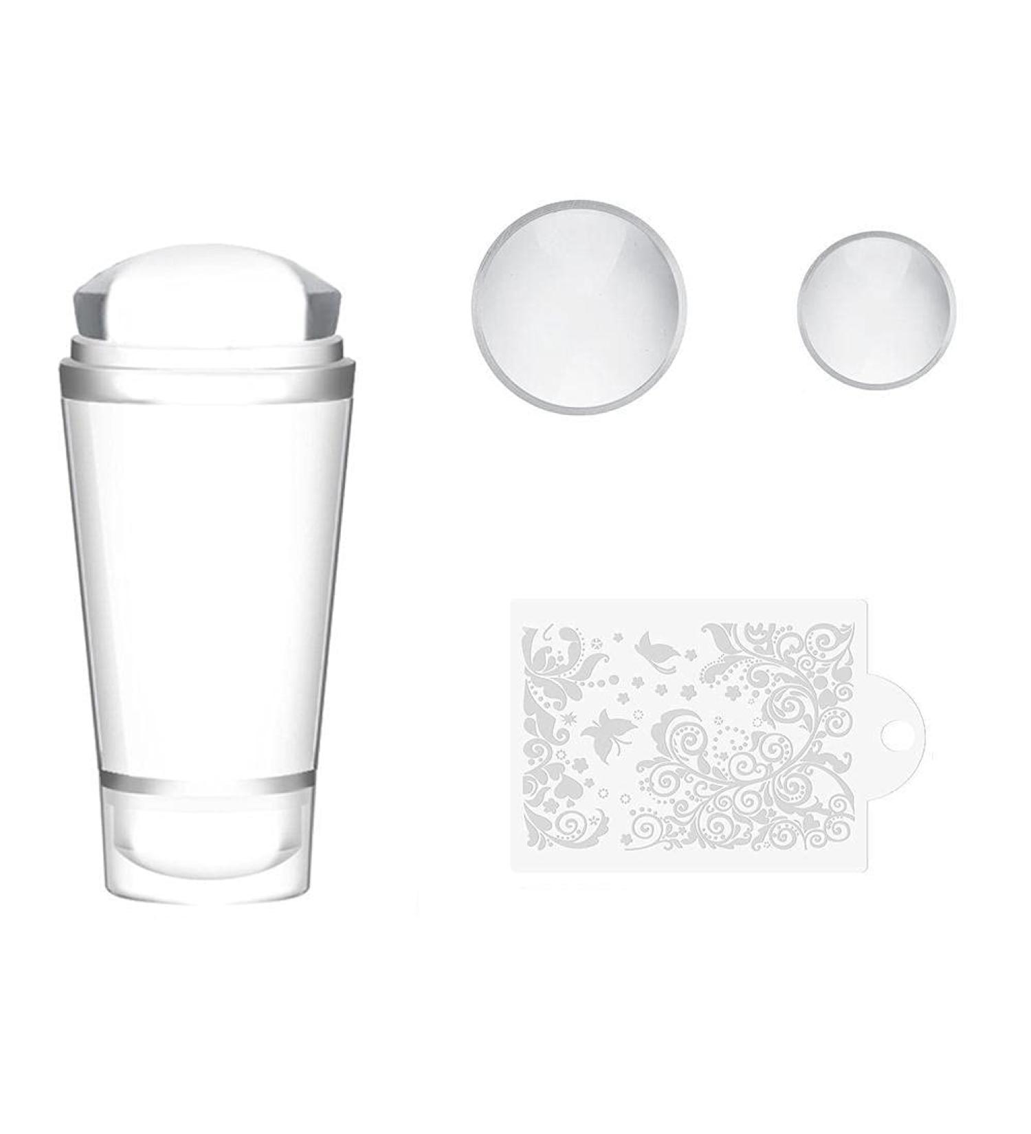 Clear Double-Head Nail Stamp & Template - Soft Silicone Nail Art Gel Printing Tool for DIY French Manicure - Fast & Easy Nail Polish Transfer - Buy Online on GoSupps.com
