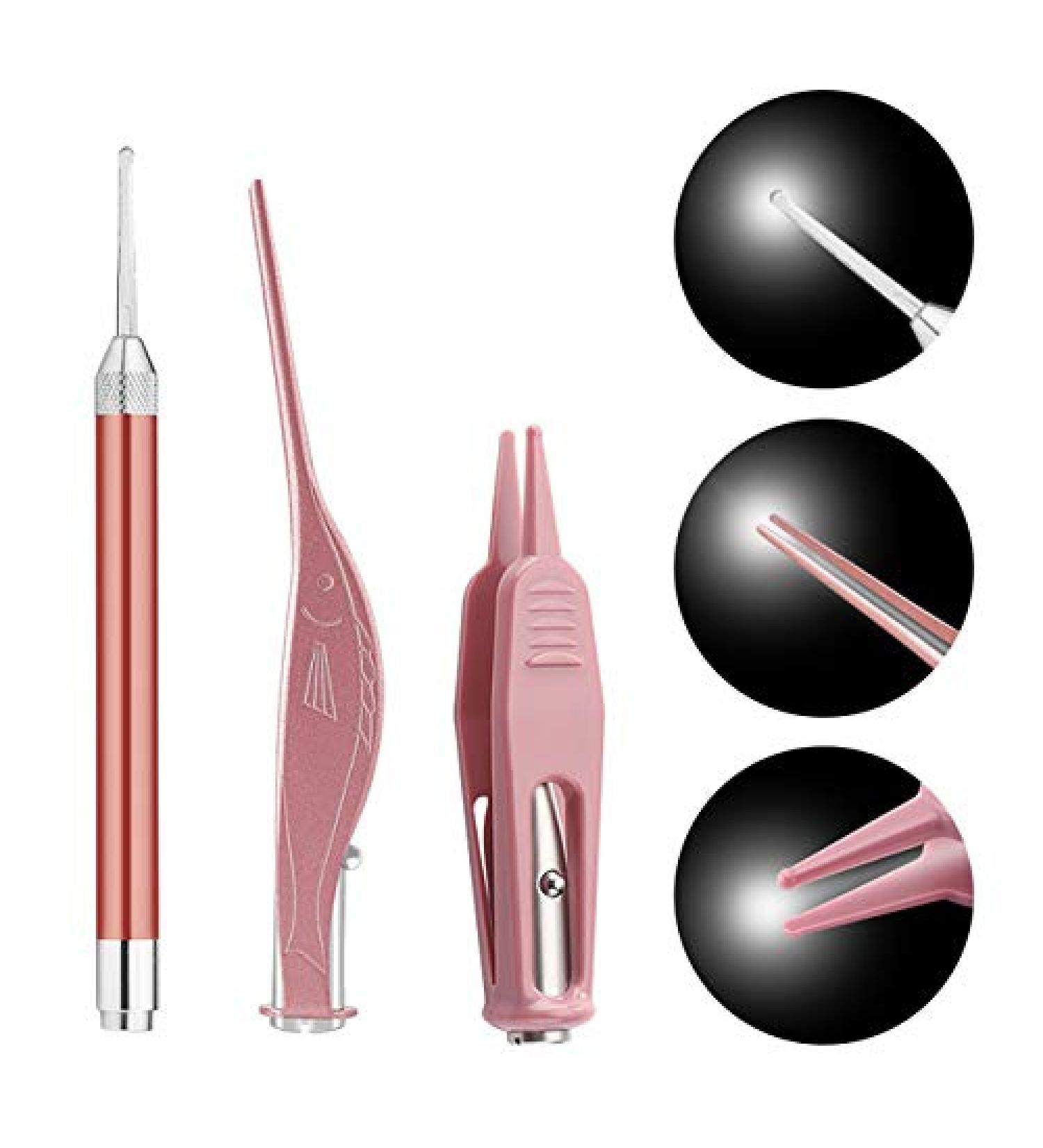 Ear Wax Removal Kit with LED Light and Storage Box - Ear Pick Cleaner for Kids & Adults | Ear and Nose Health Care Tools with Tweezers Clip - Buy Online on GoSupps.com