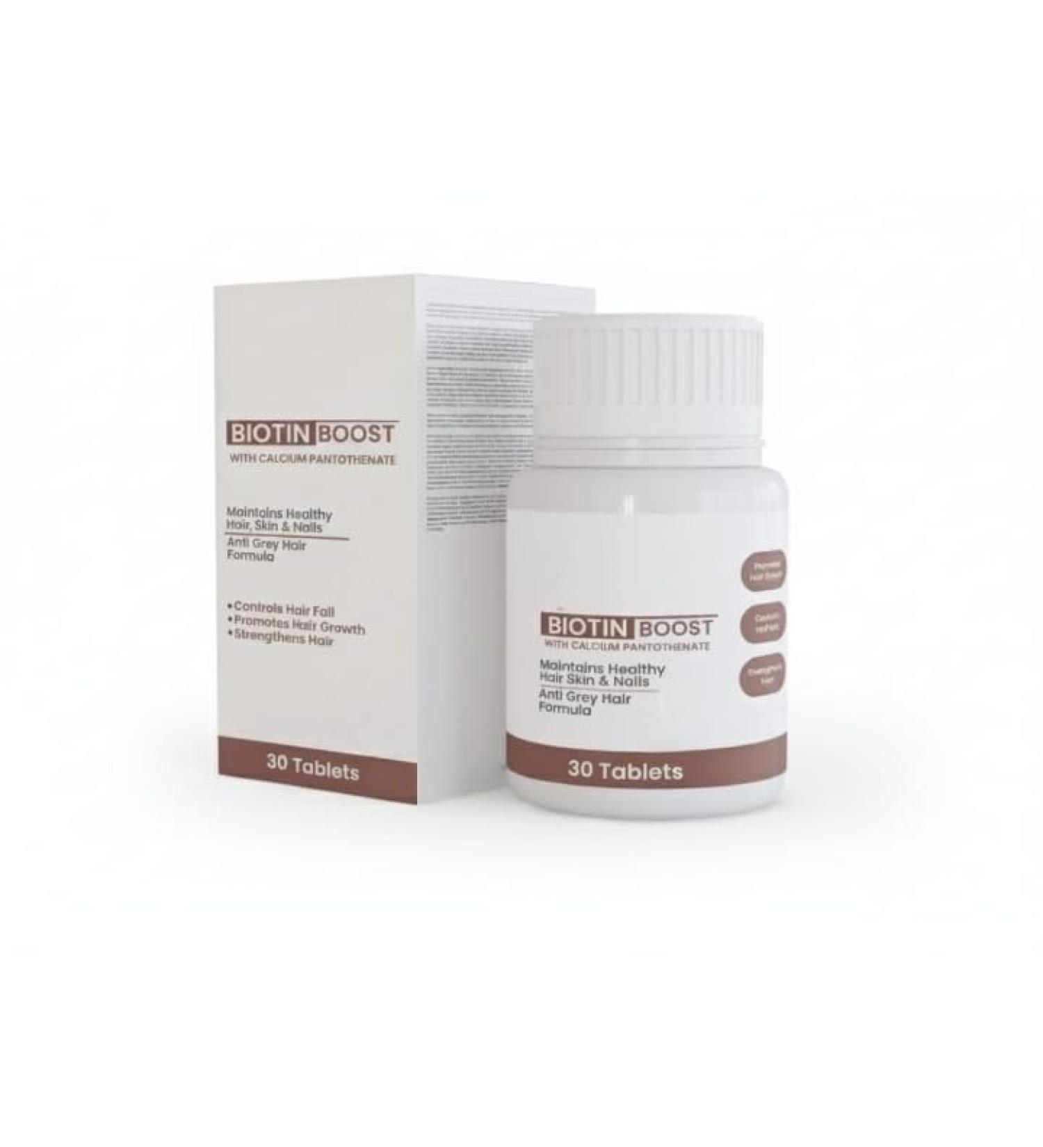 Biotin Boost 30 Tabs| Nourish Hair Skin & Nails with Biotin Calcium & Piperine | Complete Care