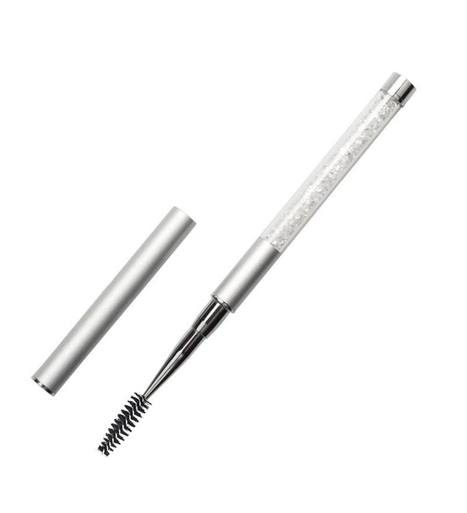 SKYPIA Eyelashes Comb Curlers Mascara & Eyebrow Brush with Cap - WHITE | Travel Makeup Wands - Buy Online on GoSupps.com