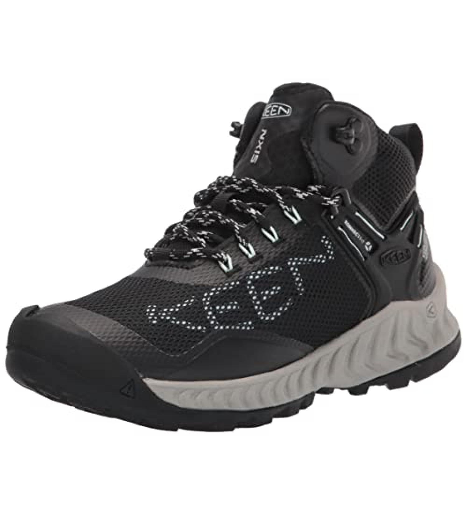 KEEN Women's Nxis Evo Mid Waterproof Hiking Boots - Size 8, Black/Blue Glass - Buy Online on GoSupps.com