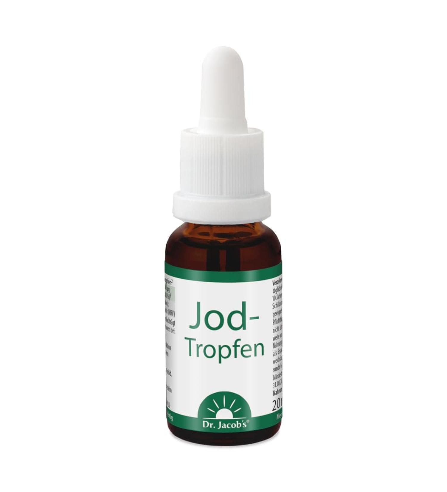 Dr. Jacobs Iodine Drops 20ml - 400 Drops Vital Trace Element for Energy Metabolism & Thyroid Health - International Shipping Available - Buy Online on GoSupps.com