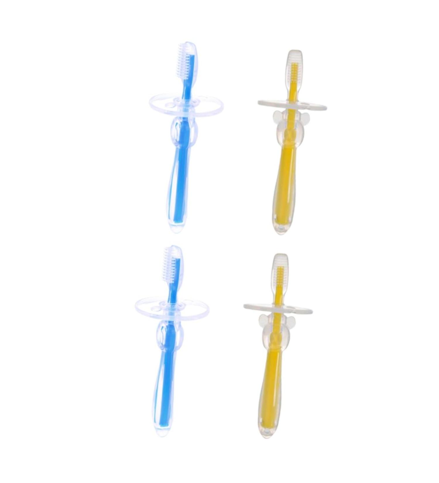 Healvian 4-Piece Silicone Baby Toothbrush Set | Children's Toys & Accessories for Milk Teeth Cleaning - Buy Online on GoSupps.com