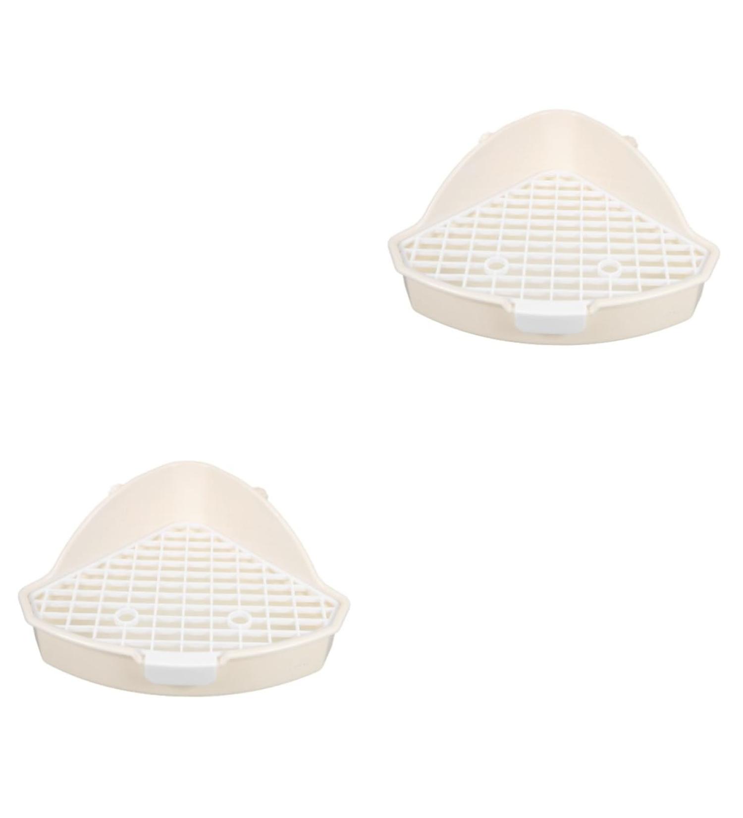 BESPORTBLE 2pcs Rabbit Triangle Toilet Plastic Pet Potty Indoor Bunny Potty Tray Pet Cage Abs White 25.00X19.00X10.00CMx2pcs Whitex2pcs - Buy Online on GoSupps.com